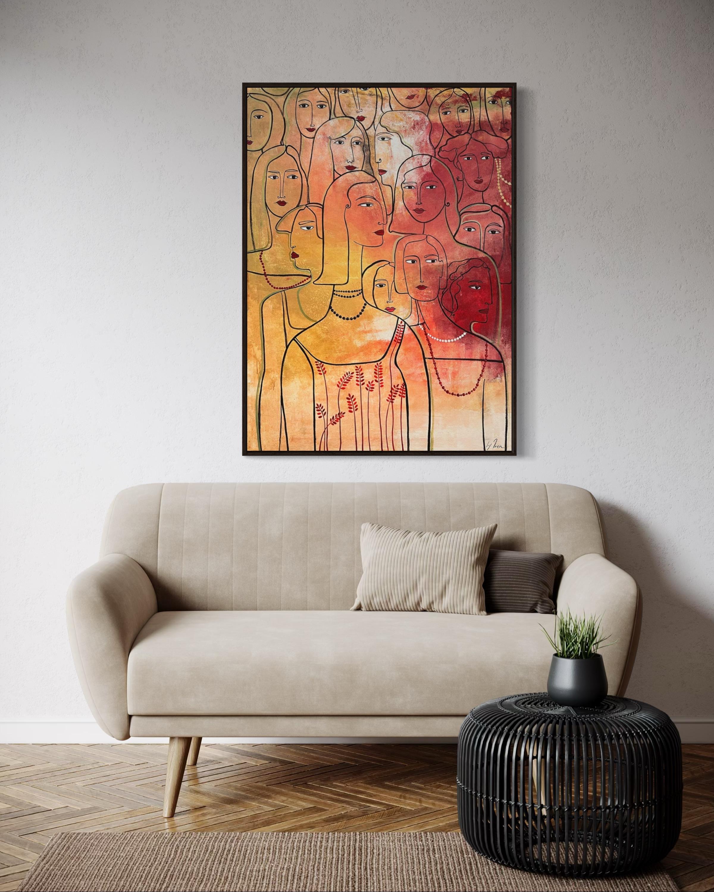 „Among Thousands of Faces“ 110x80cm Segeltuch/Acryl im Angebot 2