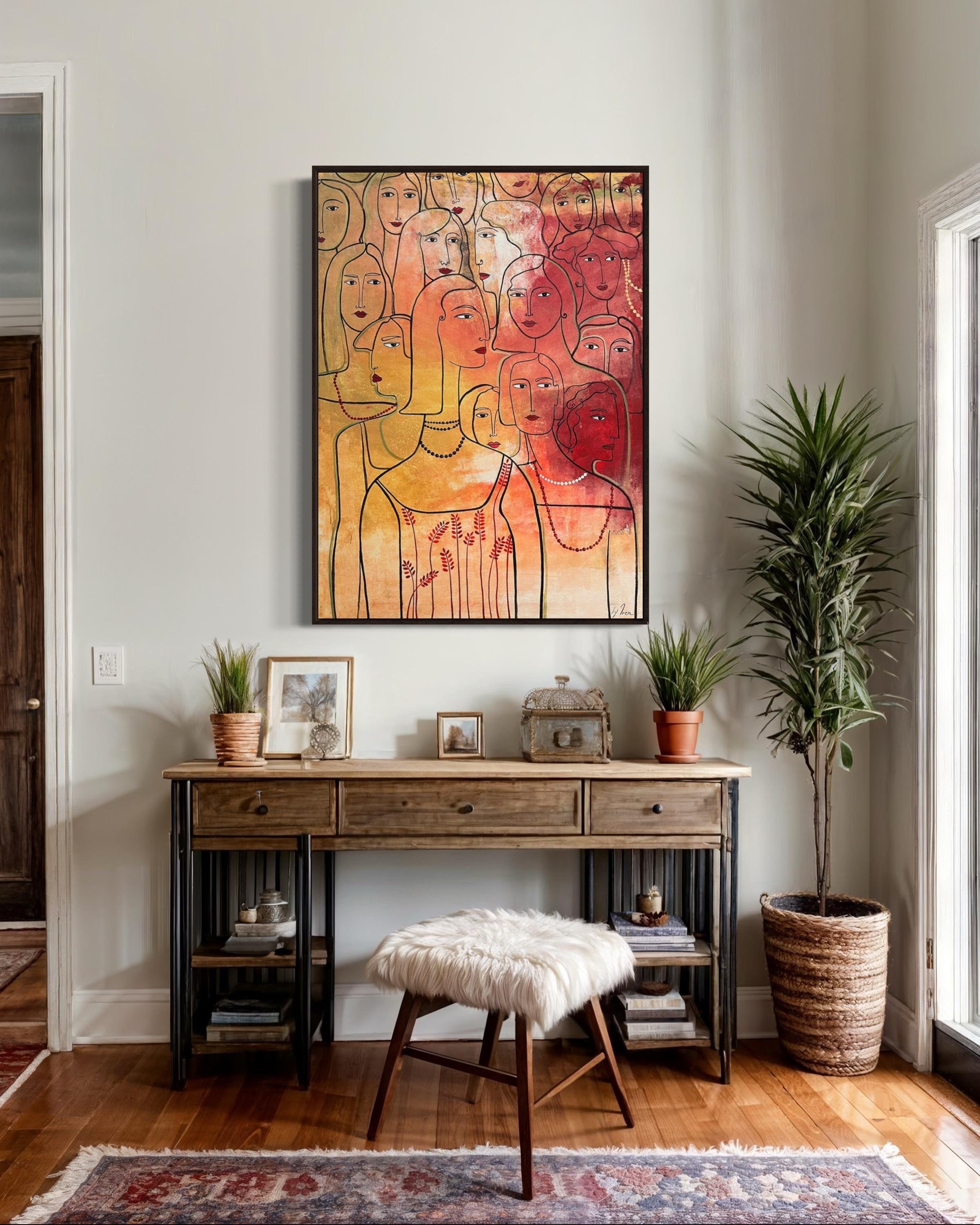 „Among Thousands of Faces“ 110x80cm Segeltuch/Acryl im Angebot 3