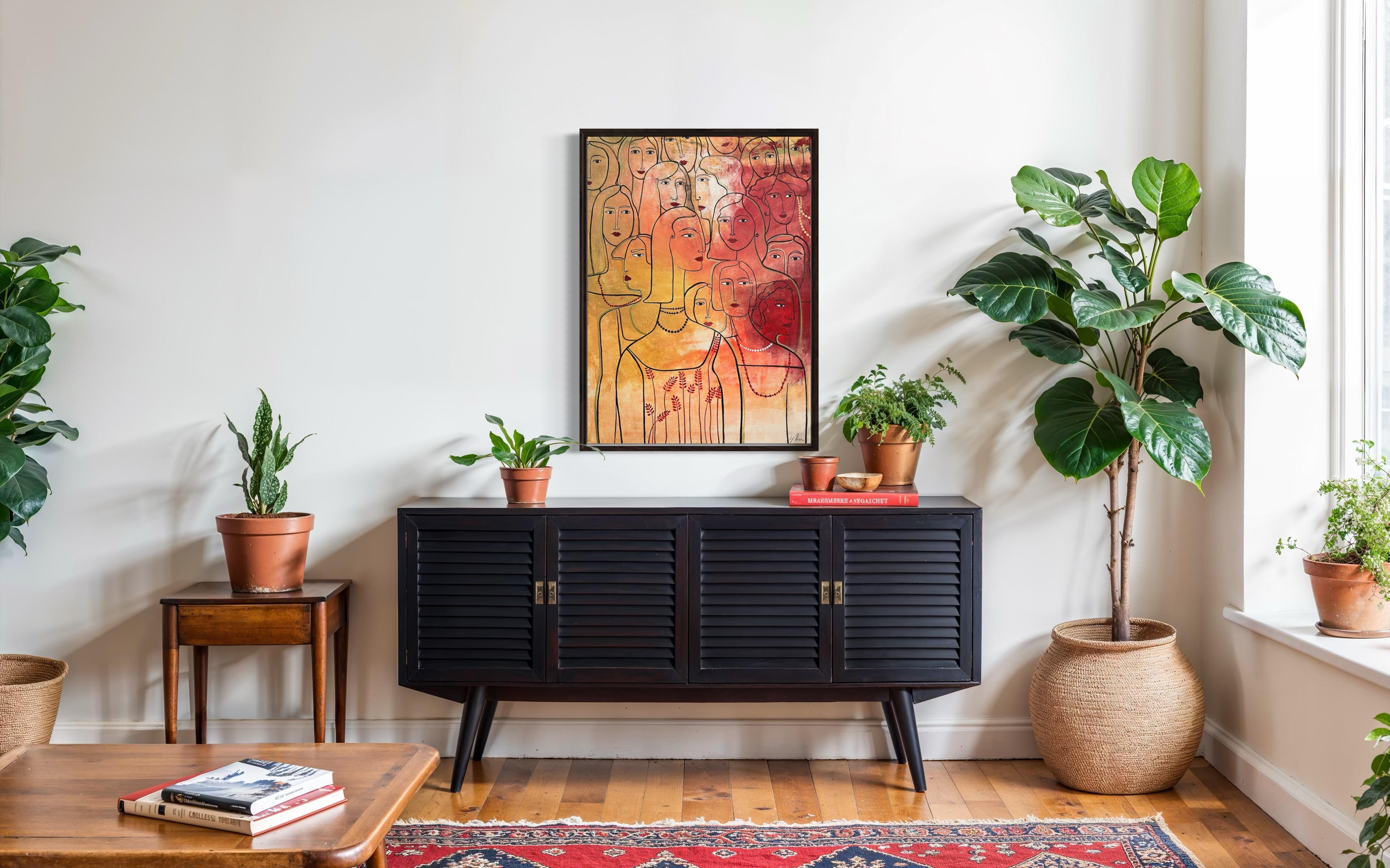 „Among Thousands of Faces“ 110x80cm Segeltuch/Acryl im Angebot 5