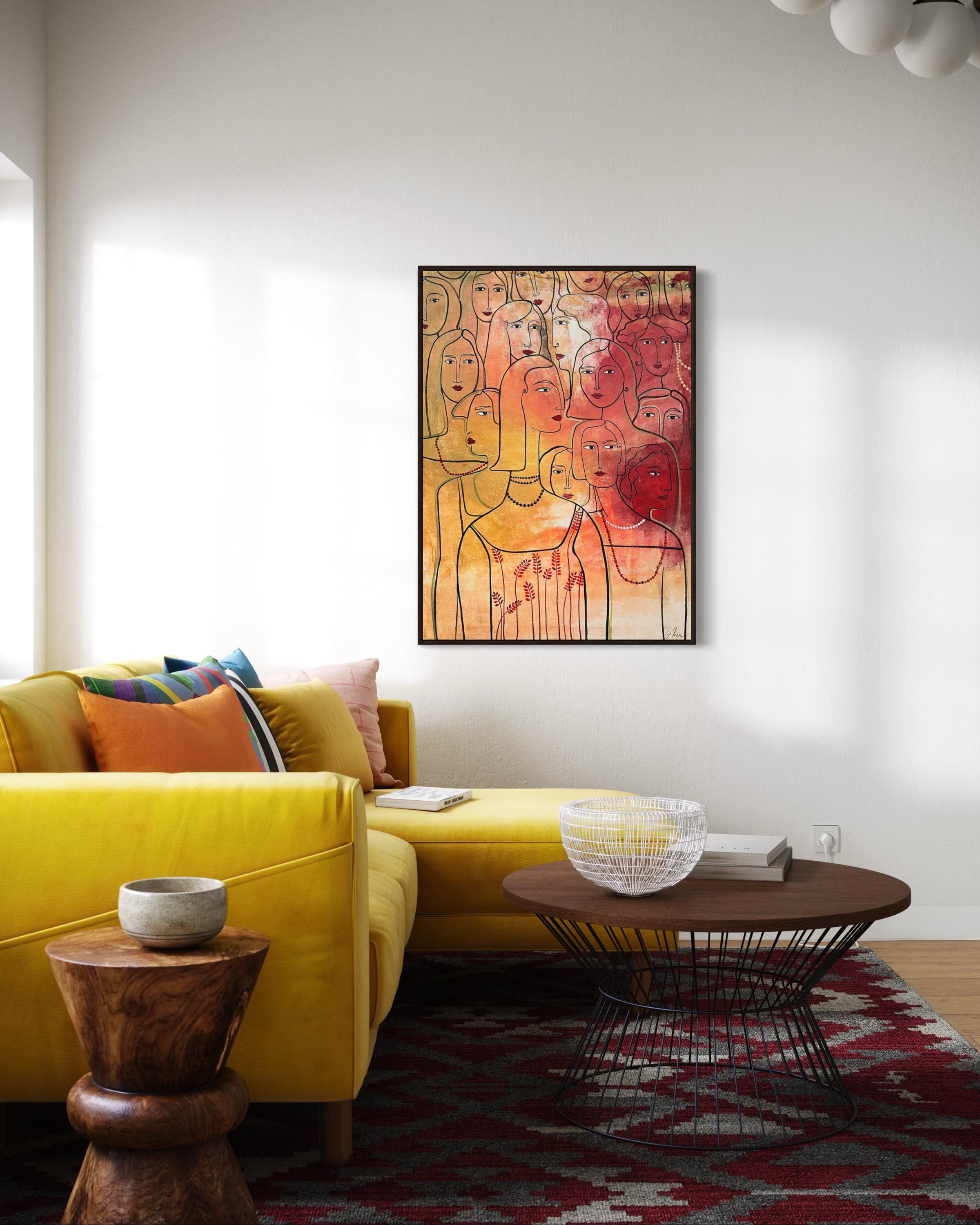 „Among Thousands of Faces“ 110x80cm Segeltuch/Acryl im Angebot 6