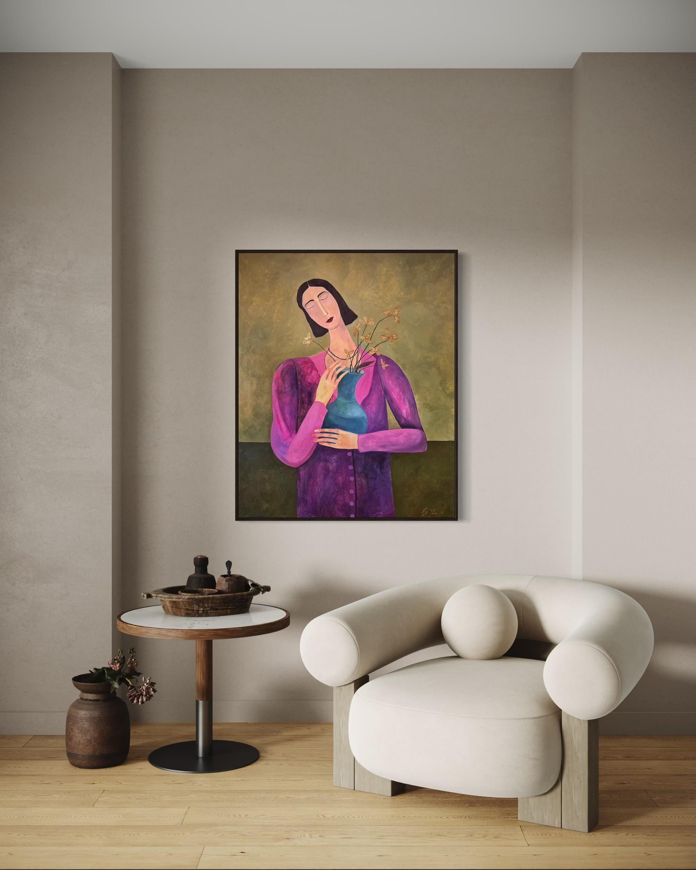 Blumen werden mich an Sie erinnern, 120x100cm, Acryl, Leinwand – Painting von Irina Yakovleva