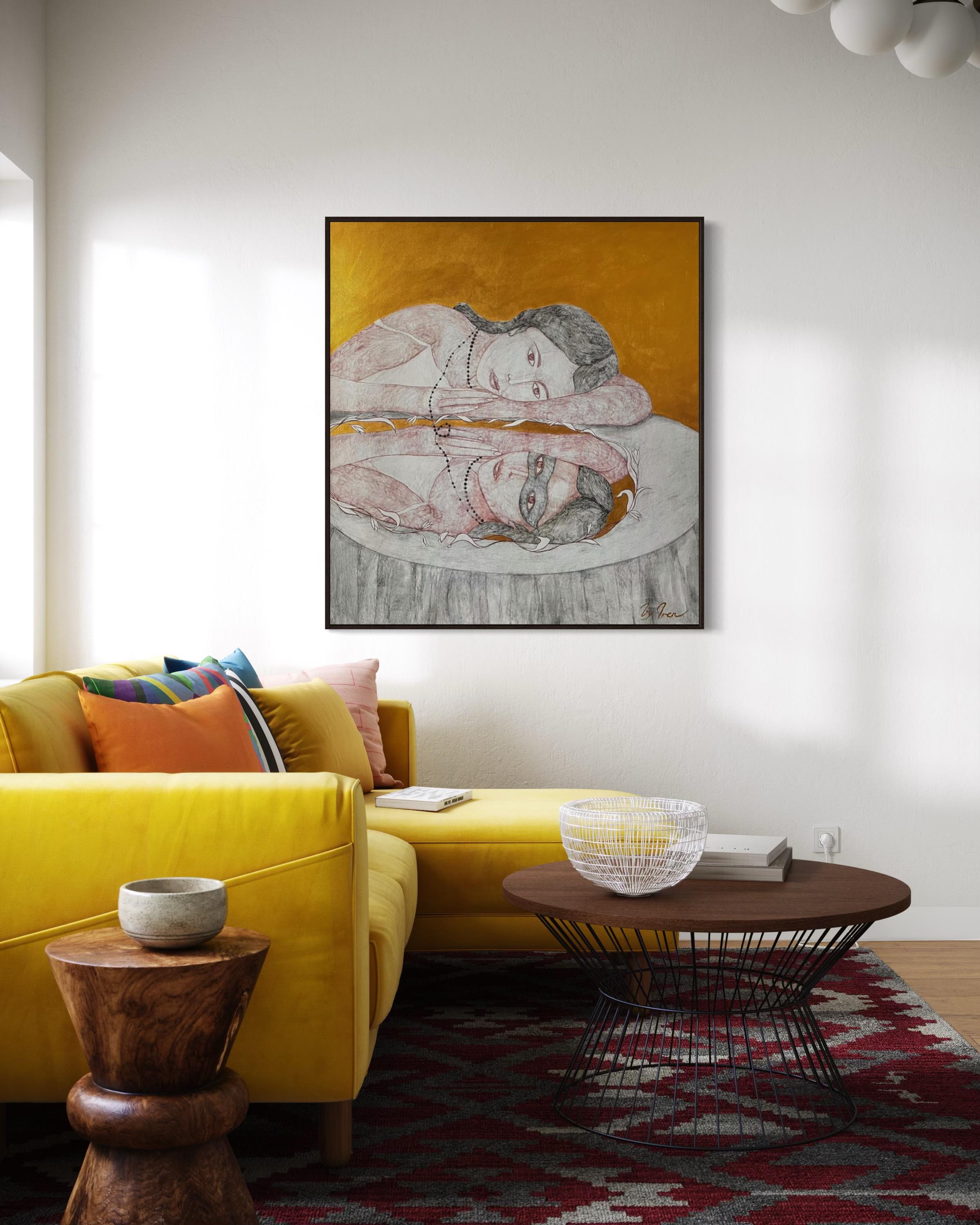 Ho paura di perdere il mio riflesso, 120x110cm, acrilico, tela
L'opera viene venduta senza cornice.