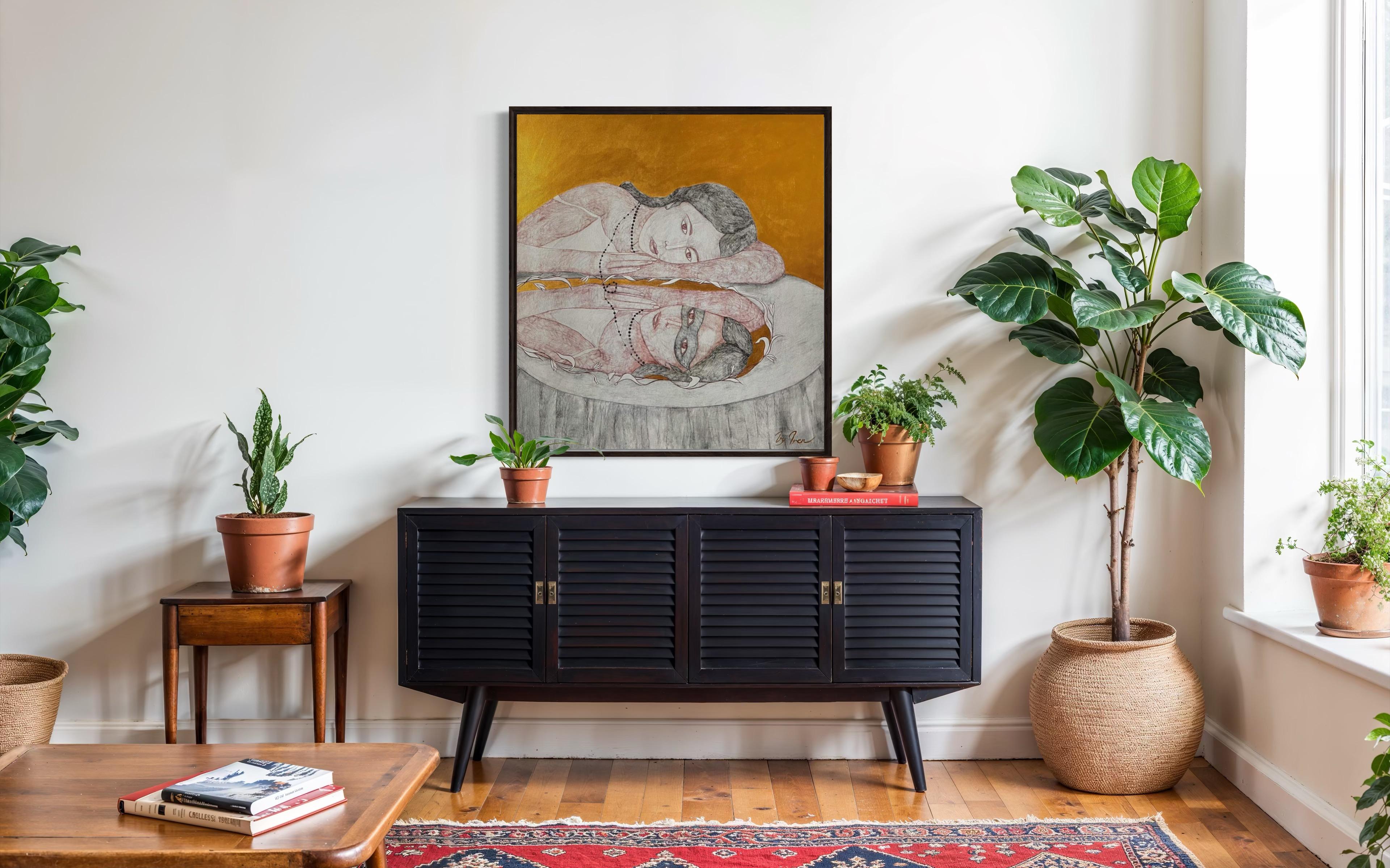 Ho paura di perdere il mio riflesso, 120x110cm, acrilico, tela in vendita 1