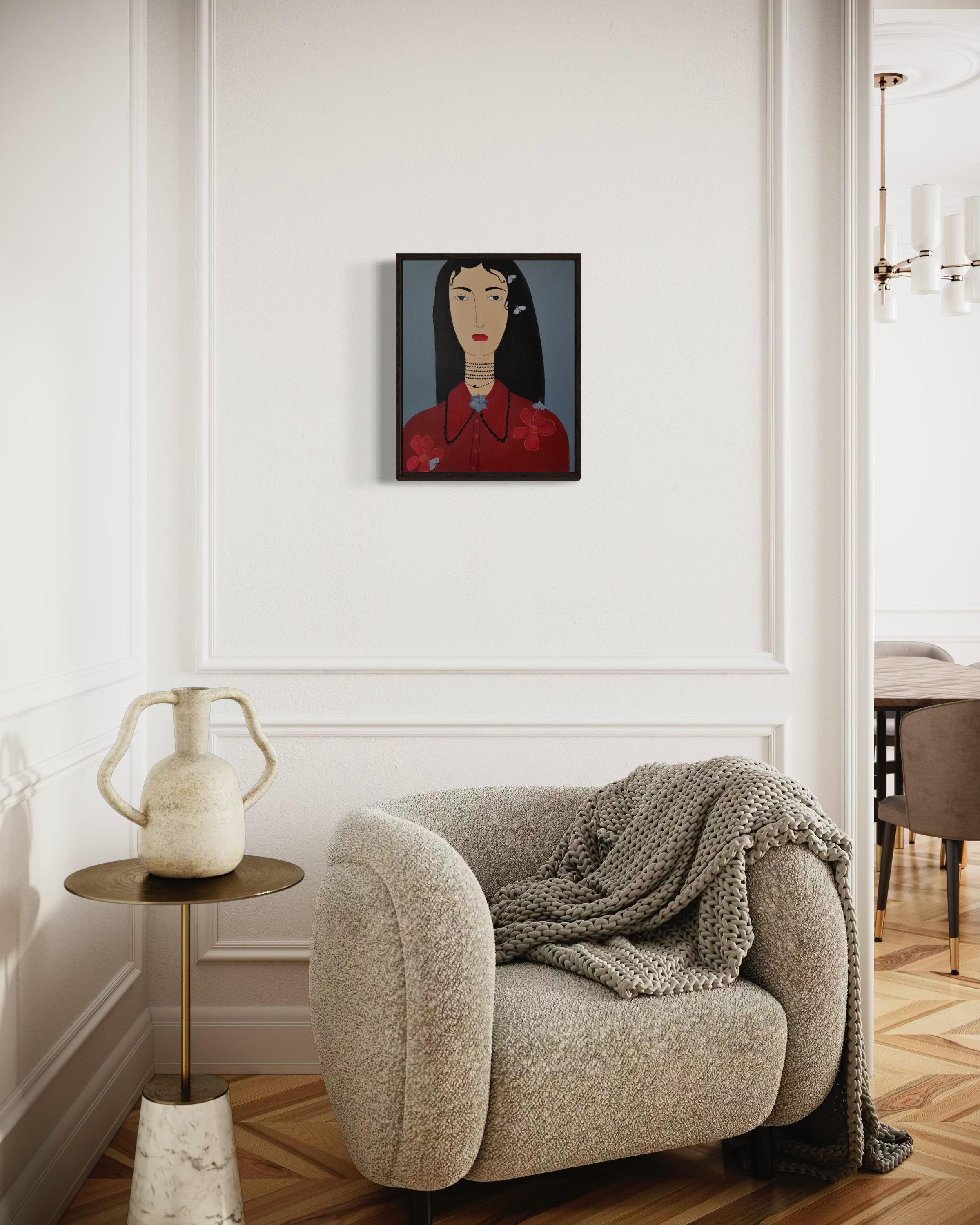 Moths, 48x39 cm, Acryl, Leinwand im Angebot 1