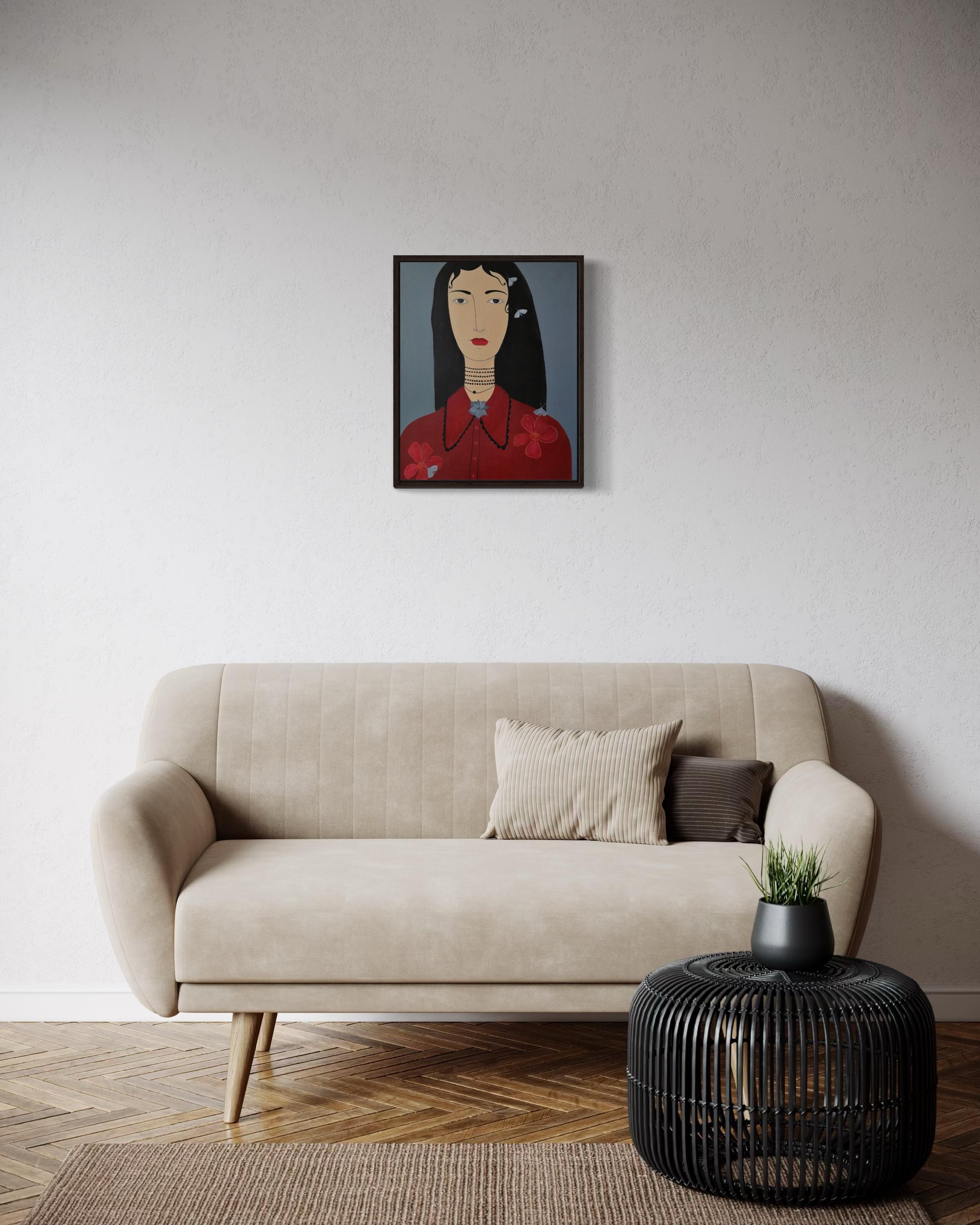 Moths, 48x39 cm, Acryl, Leinwand im Angebot 2