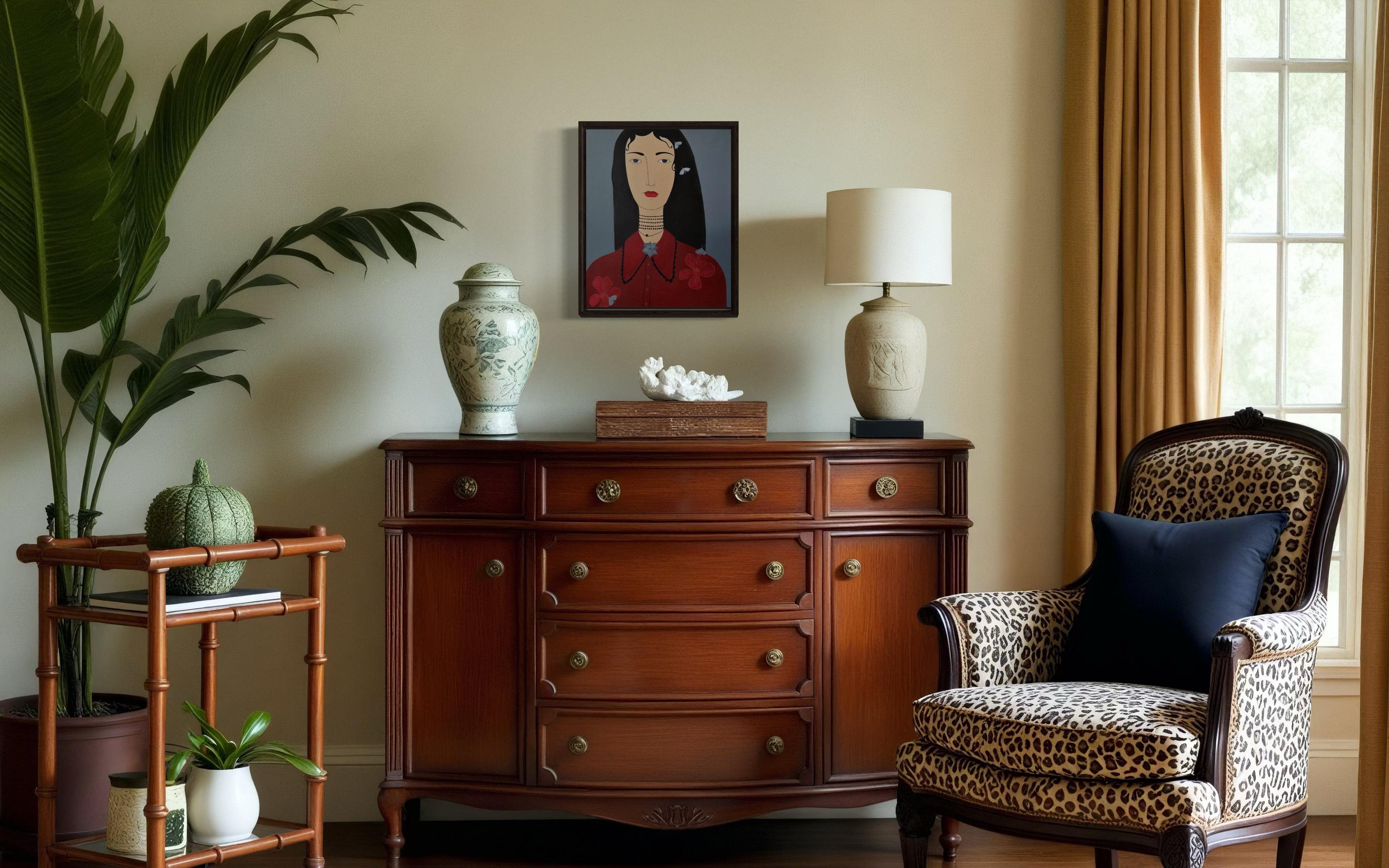 Moths, 48x39 cm, Acryl, Leinwand im Angebot 3