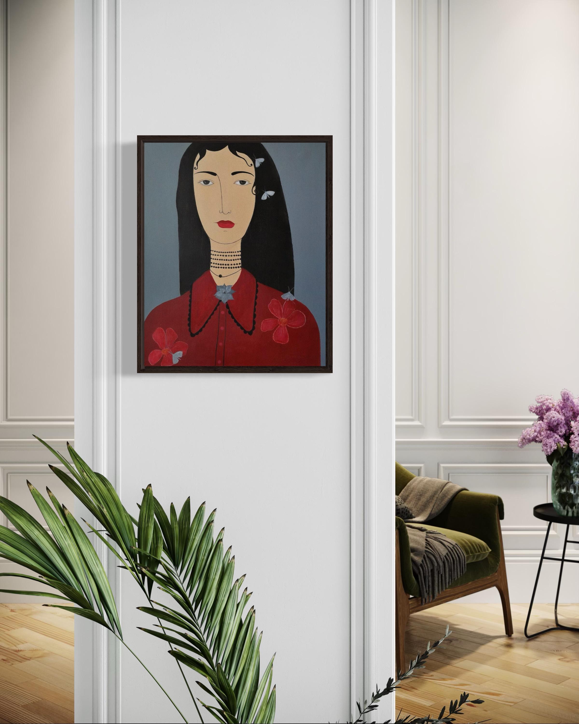 Moths, 48x39 cm, Acryl, Leinwand im Angebot 4