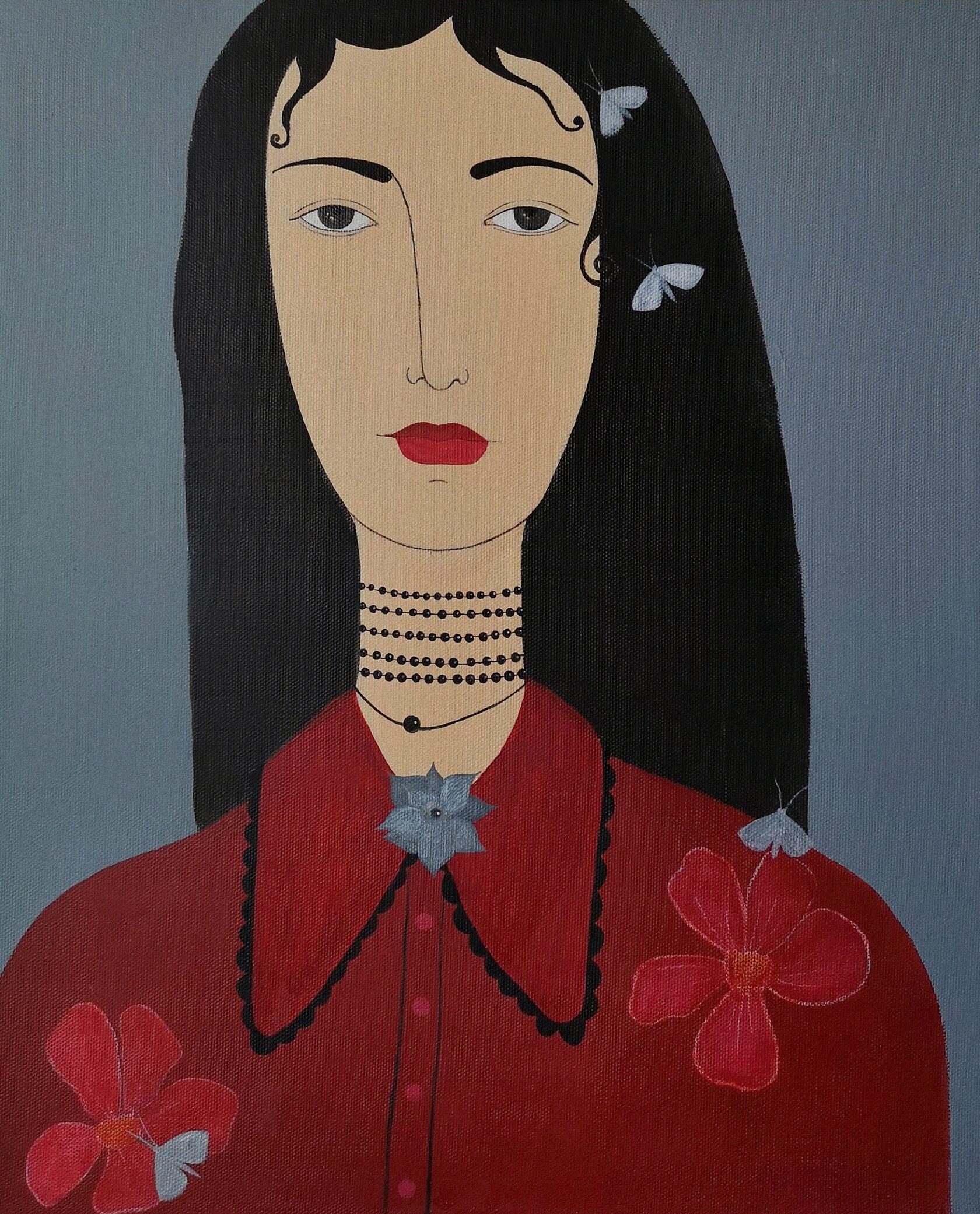 Falene, 48x39 cm, acrilico, tela - Art di Irina Yakovleva