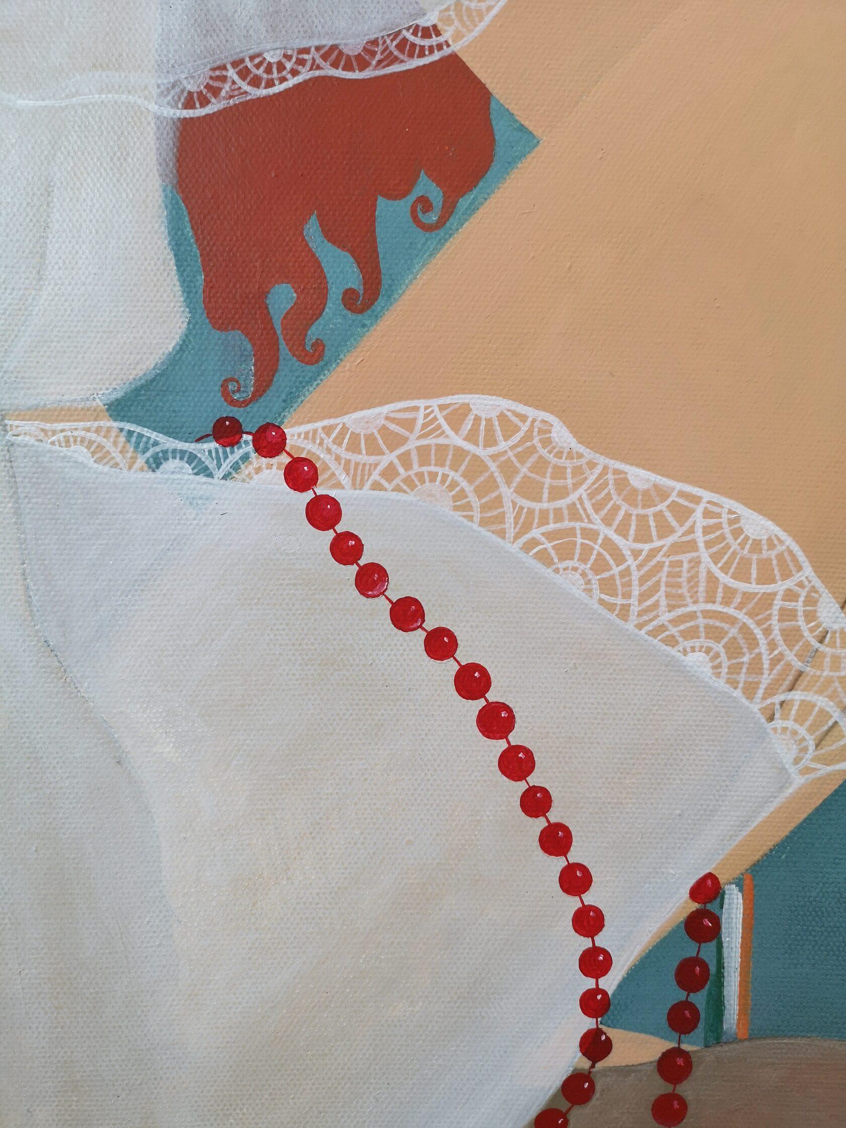 Nicht Matilda, 70x60 cm, Acryl, Leinwand (Grau), Figurative Painting, von Irina Yakovleva