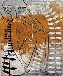 "Le encantaban las perlas" 60x50cm Lienzo/acrílico