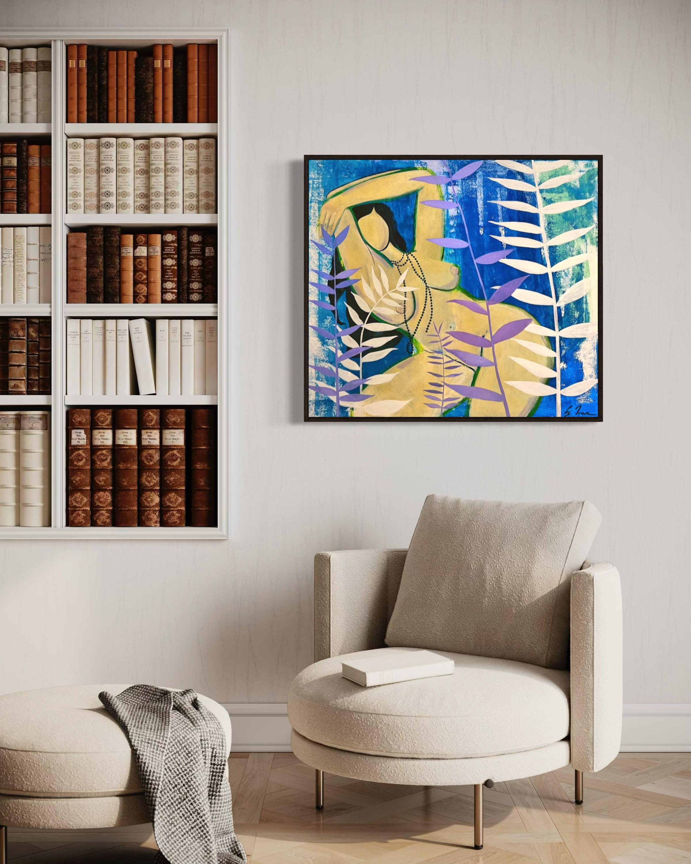 „Siesta“ 80x90cm Segeltuch/Acryl – Painting von Irina Yakovleva