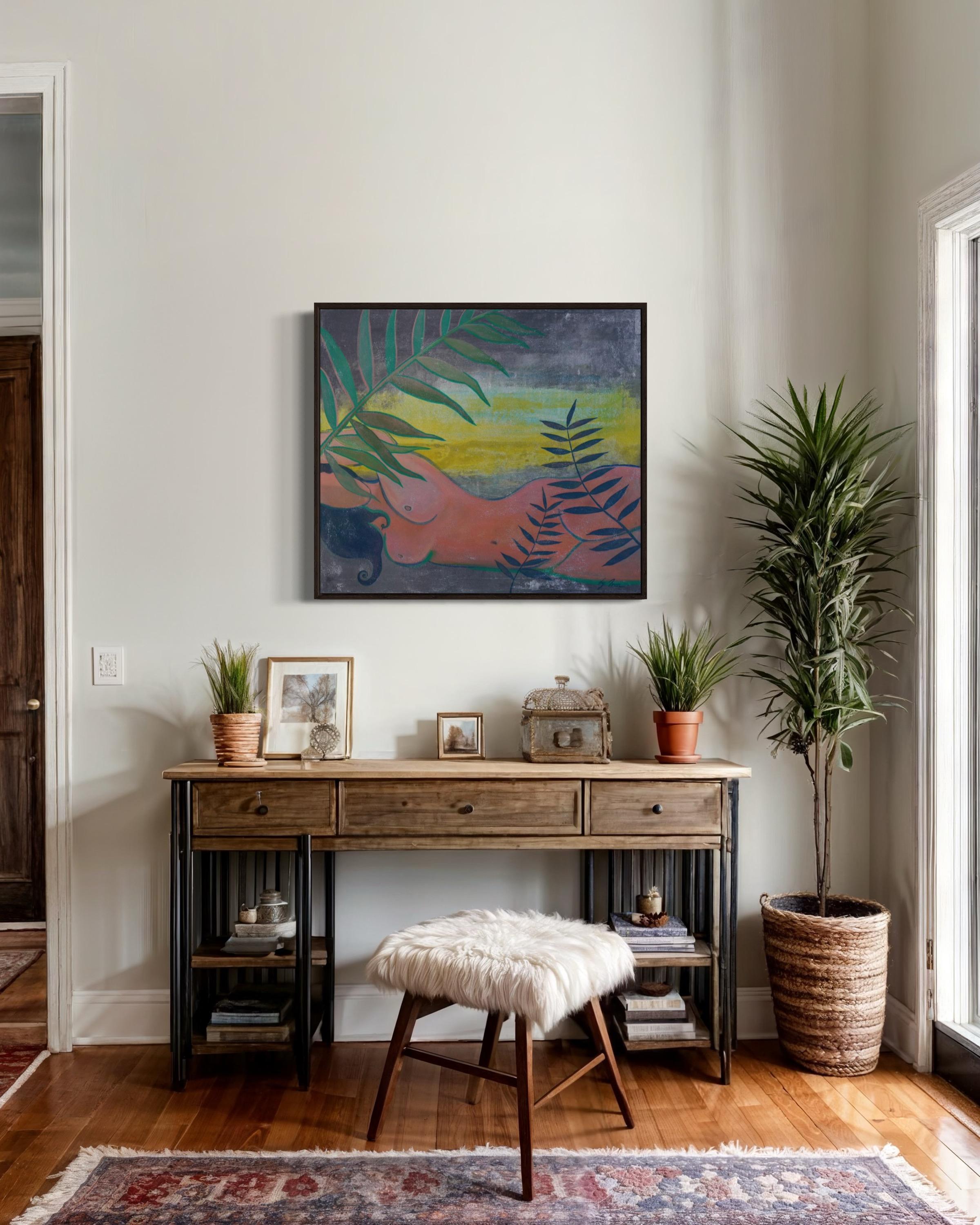 „Vacation“ 70x80cm Segeltuch/Acryl im Angebot 3