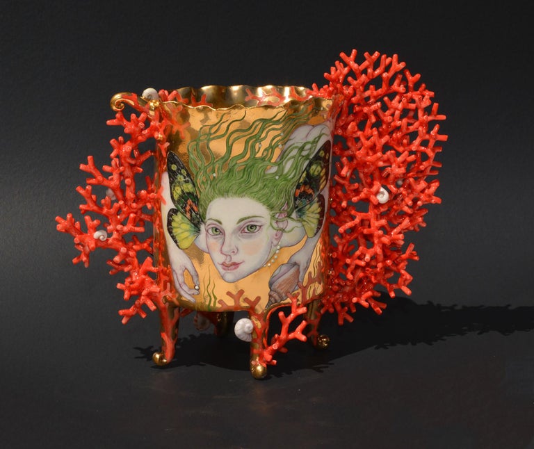 Irina Zaytceva - Butterfly Mermaid Cup, Hand Sculpted Porcelain with ...