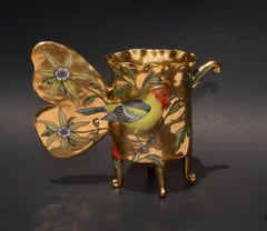 "Amphillia, Butterfly Cup", Contemporary Porcelain Sculpture with Illustration