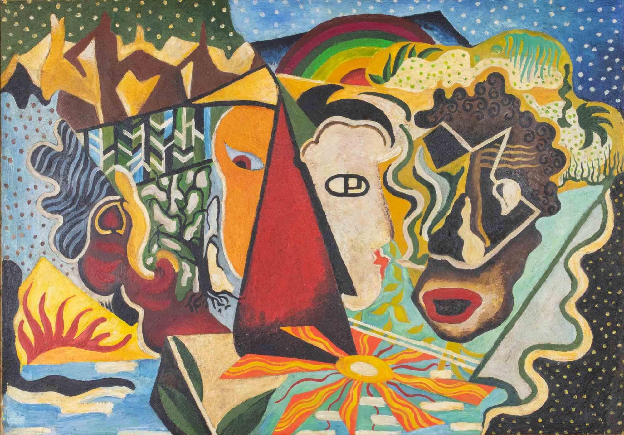 Oil and colored sand on canvas realized by Irina Zdanko (1905-1999) in the 1930s.

In Excellent condition, it includes a beautiful contemporary wooden frame.

Prov. Private Collection, Milan.

