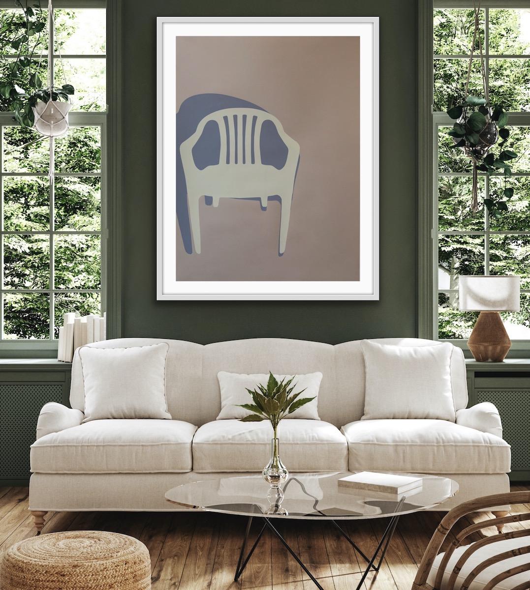 Lord's Chair #3, Still Life Print, Contemporary Interior Chair Art Minimal Style - Gray Still-Life Print by Irini Bachlitzanaki
