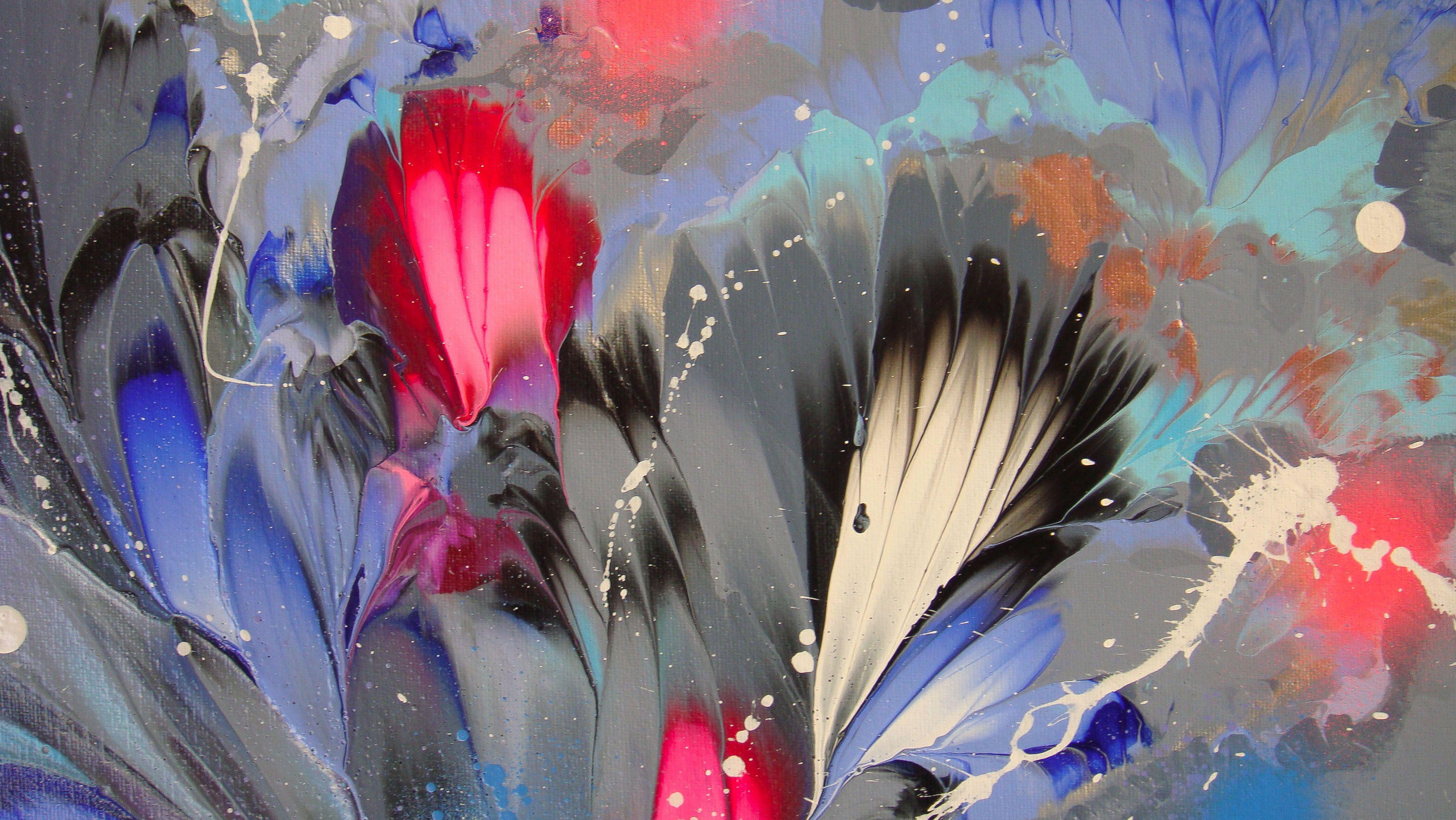 BOUQUET ABSTRACTO, Pintura, Acrílico sobre lienzo - Painting de Irini Karpikioti