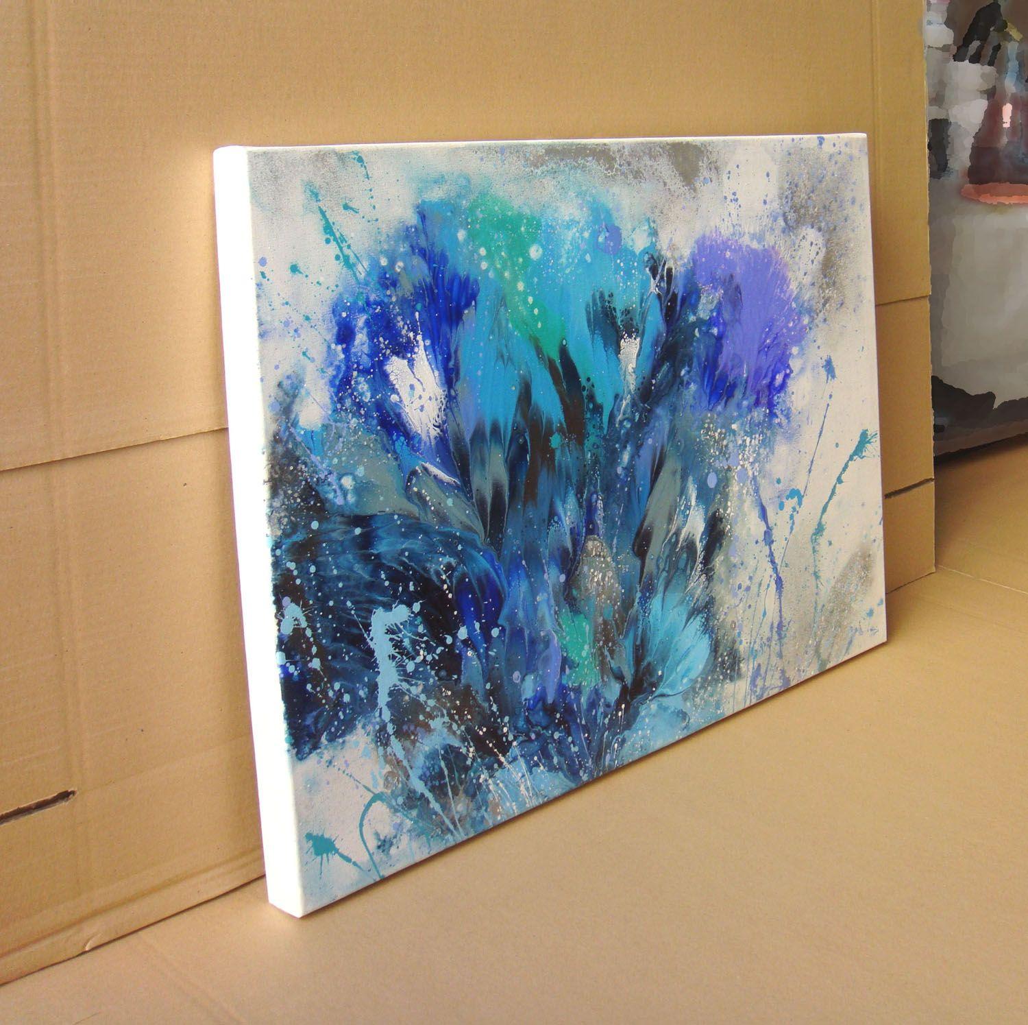 COMPOSIZIONE BLU, Pittura, Acrilico su tela - Painting di Irini Karpikioti