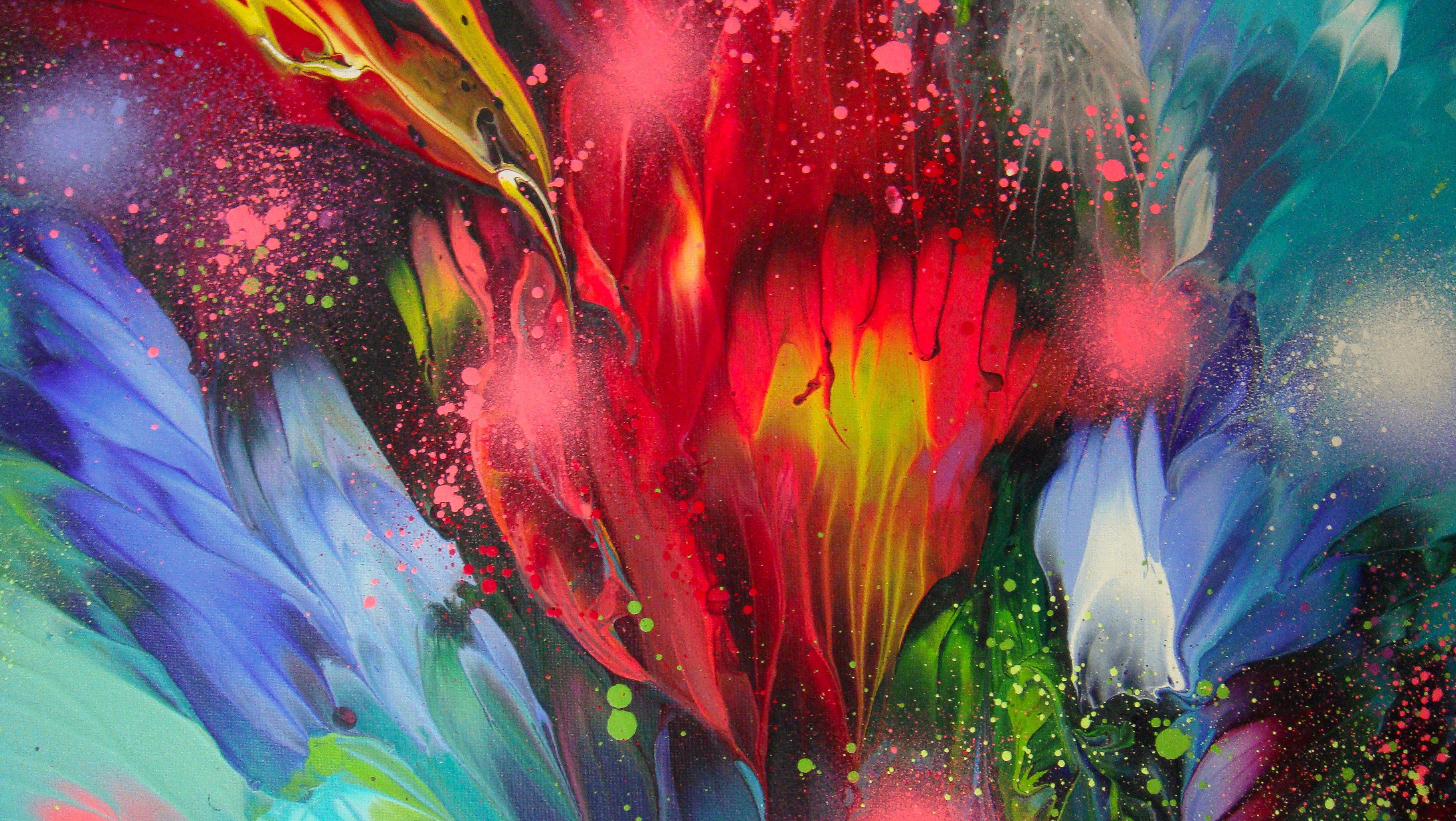 Welcome to my Gallery and thanks for your visit! This one of a kind painting is an original piece of artwork, created by hand in my studio in Greece. ********* About my abstract floral paintings The world we live in is made of colour. Colour is what