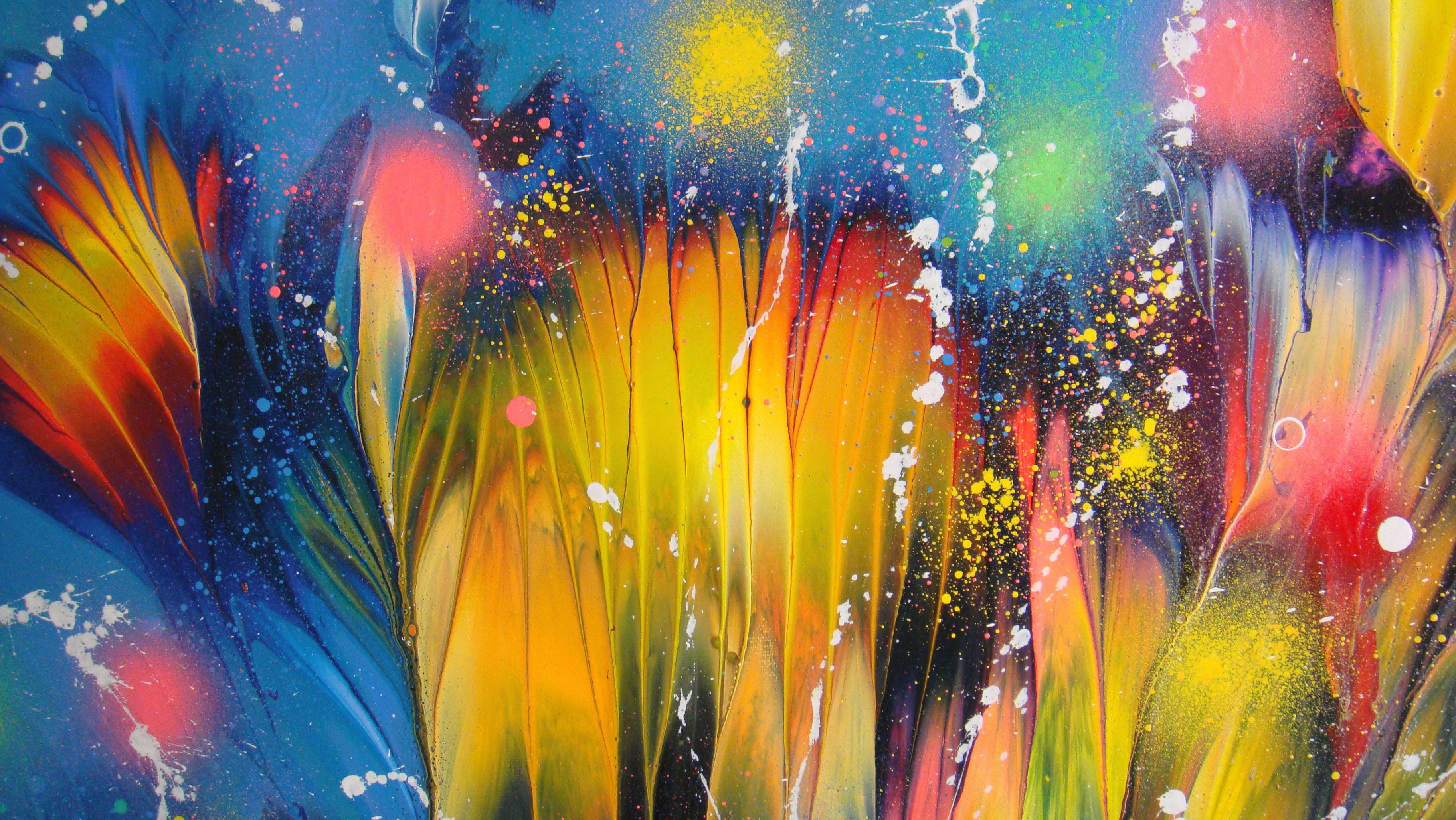 EVENING FLORAL BREEZE, Painting, Acrylic on Canvas For Sale 1