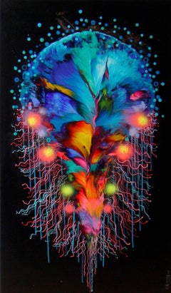 EXOTIC SEA BLOOMS, Painting, Acrylic on Canvas