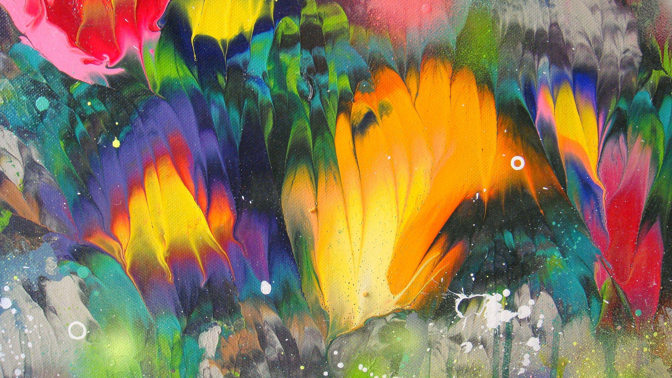 FAIRY FLOWERS, Painting, Acrylic on Canvas 2