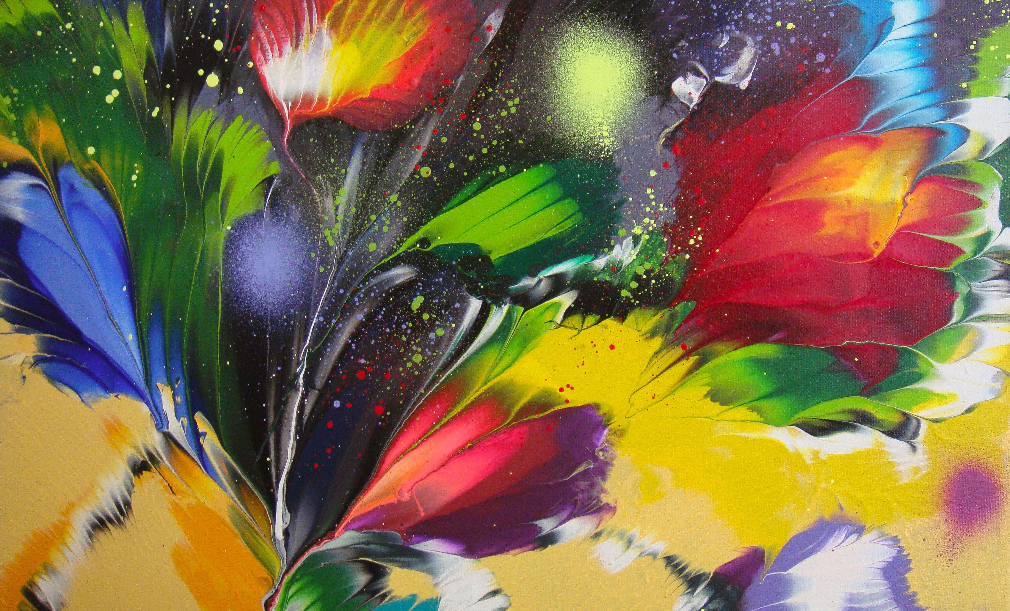 Welcome to my Gallery and thanks for your visit! Original Floral Abstract Painting on canvas/This art piece is an original and a unique creation, one-of-a-kind and 100% hand painted. ********* About my abstract floral paintings The world we live in