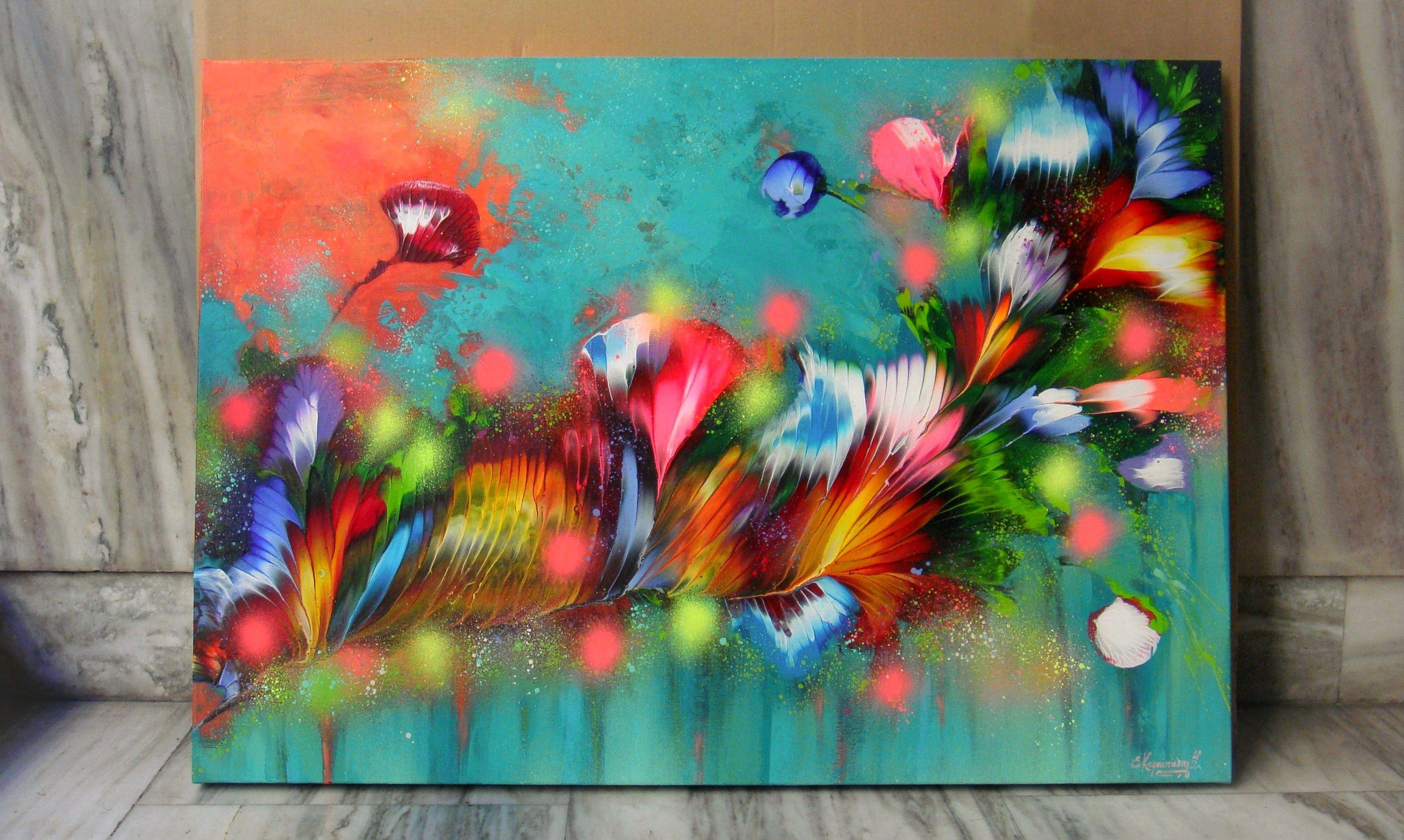 ¡Bienvenido a mi Galería y gracias por su visita!    Este cuadro único es una obra de arte original, creada a mano en mi estudio de Grecia.  Si necesita una obra de arte que sea un tema de conversación, no busque más. Esta dinámica obra de arte