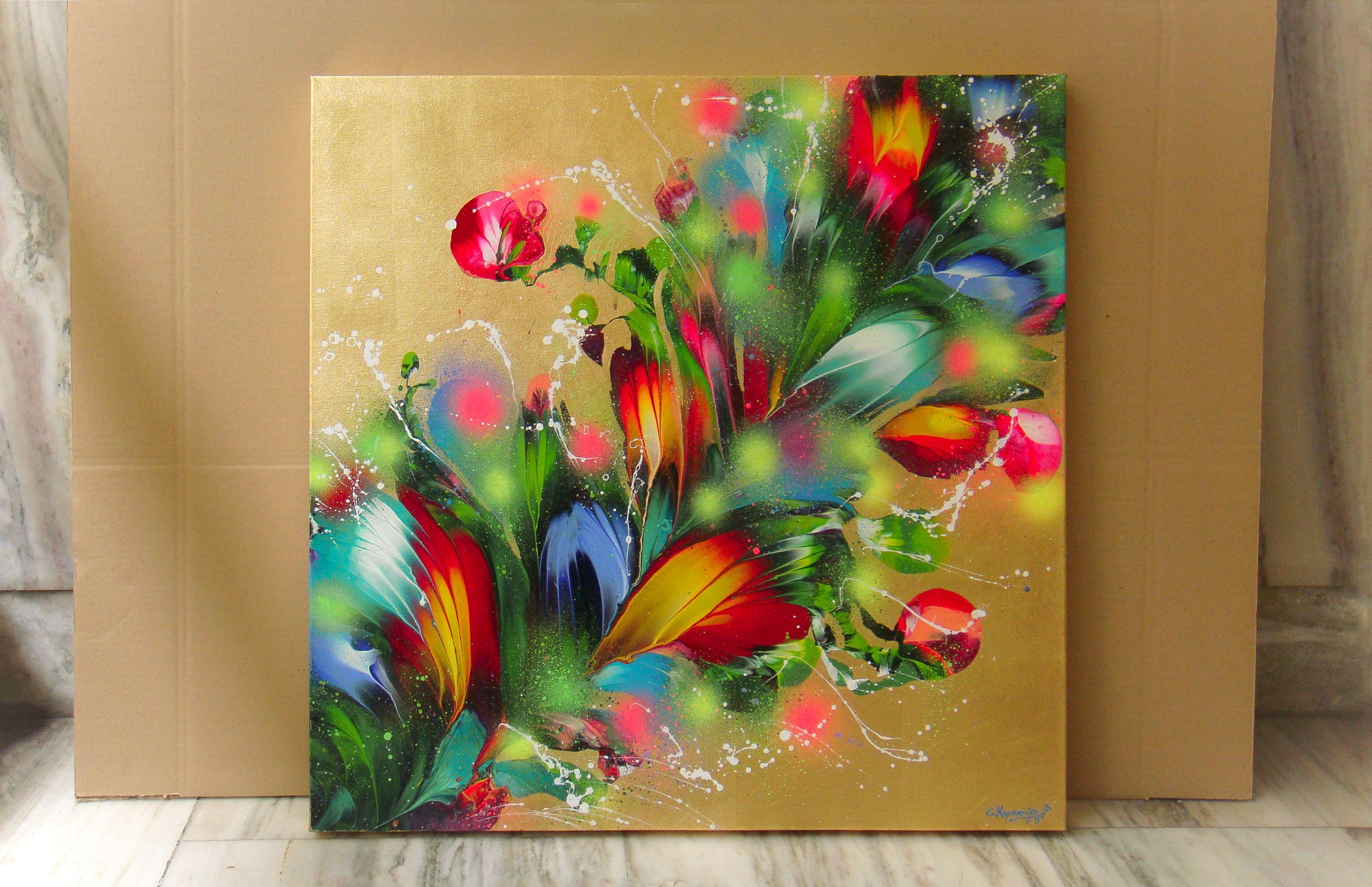 ¡Bienvenido a mi Galería y gracias por su visita!      Si necesita una obra de arte que sea un tema de conversación, no busque más. Esta dinámica obra de arte abstracta y su atrevida combinación de colores serán la decoración perfecta de un hogar