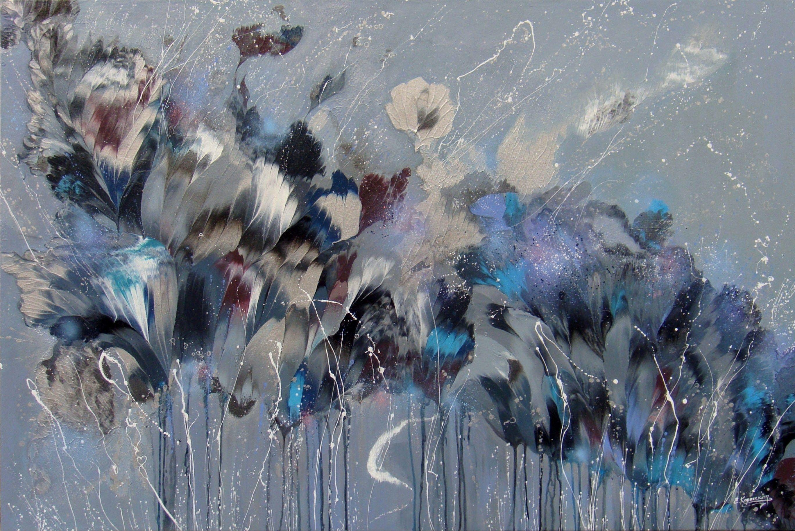 Irini Karpikioti Abstract Painting - FLOWER MELODY, Painting, Acrylic on Canvas