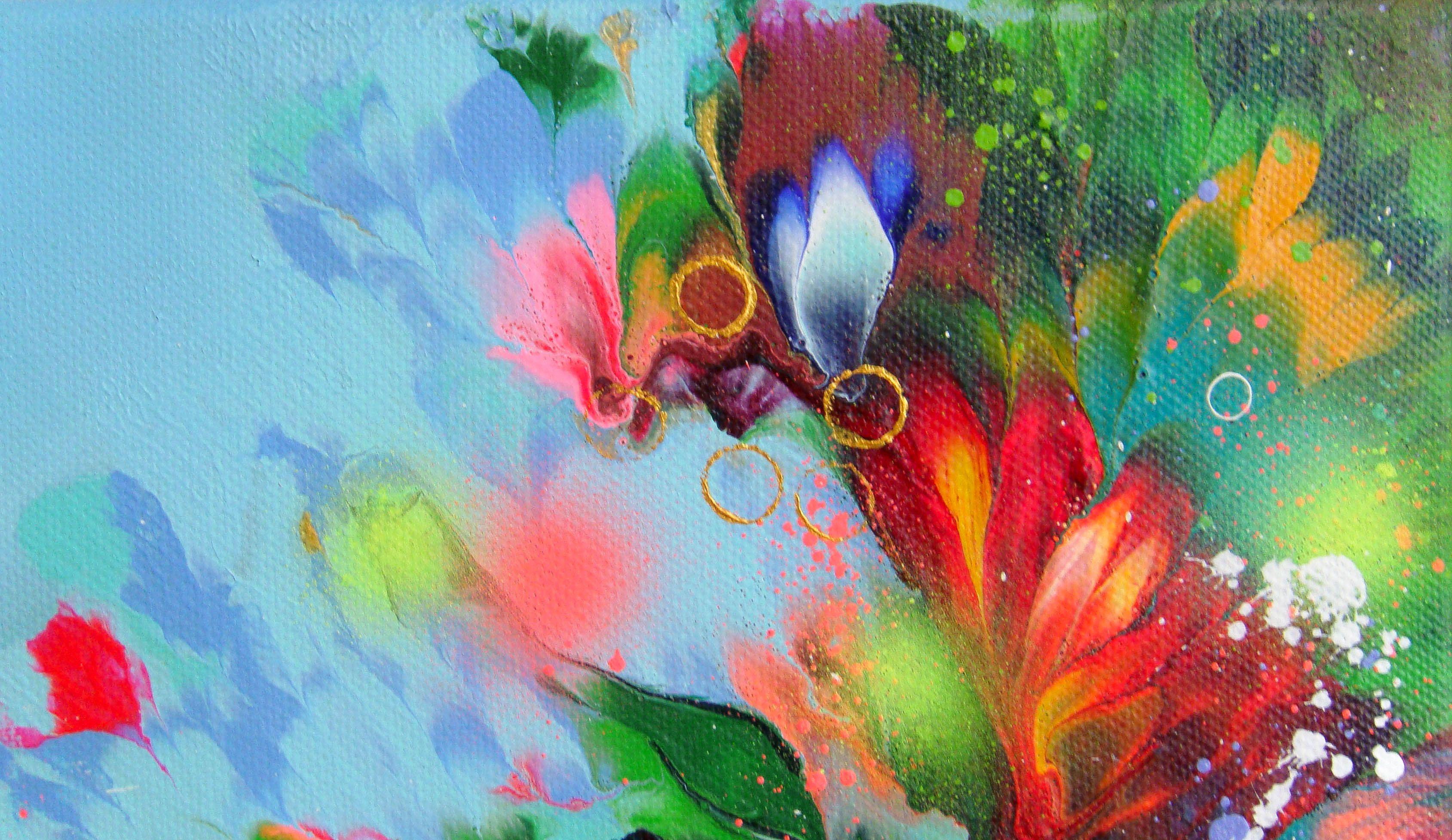 FLOWERS-2, Painting, Acrylic on Canvas For Sale 2