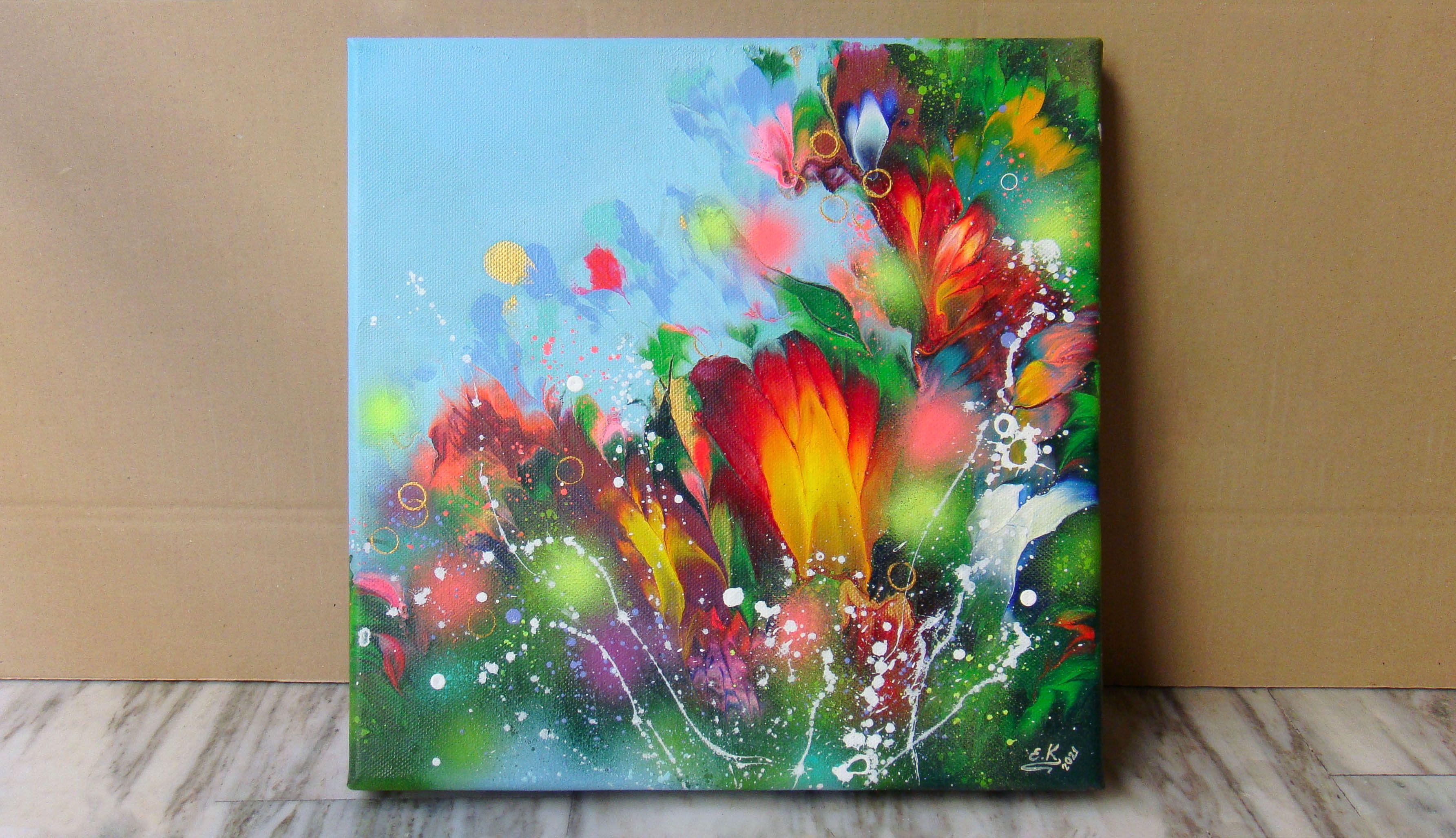 FLOWERS-2, Painting, Acrylic on Canvas For Sale 3