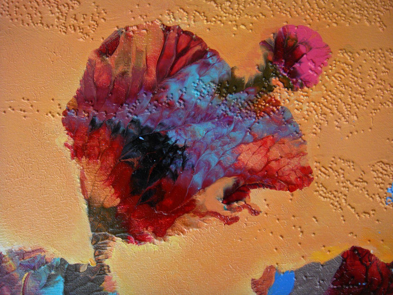 FIORI AL TRAMONTO, Pittura, Acrilico su tela - Painting di Irini Karpikioti