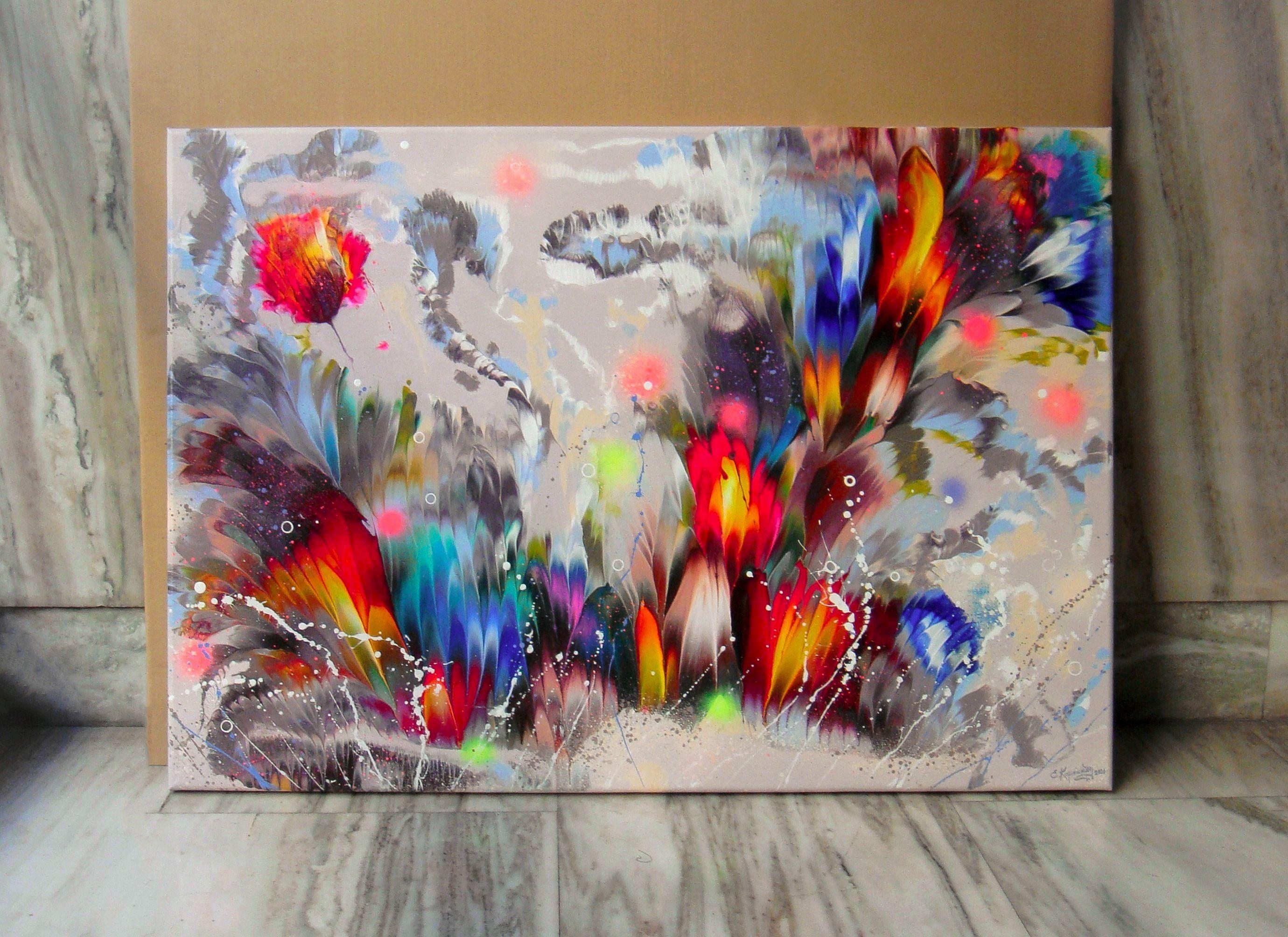¡Bienvenido a mi Galería y gracias por su visita!     Este cuadro único es una obra de arte original, creada a mano en mi estudio de Grecia.  Si necesita una obra de arte que sea un tema de conversación, no busque más. Esta dinámica obra de arte
