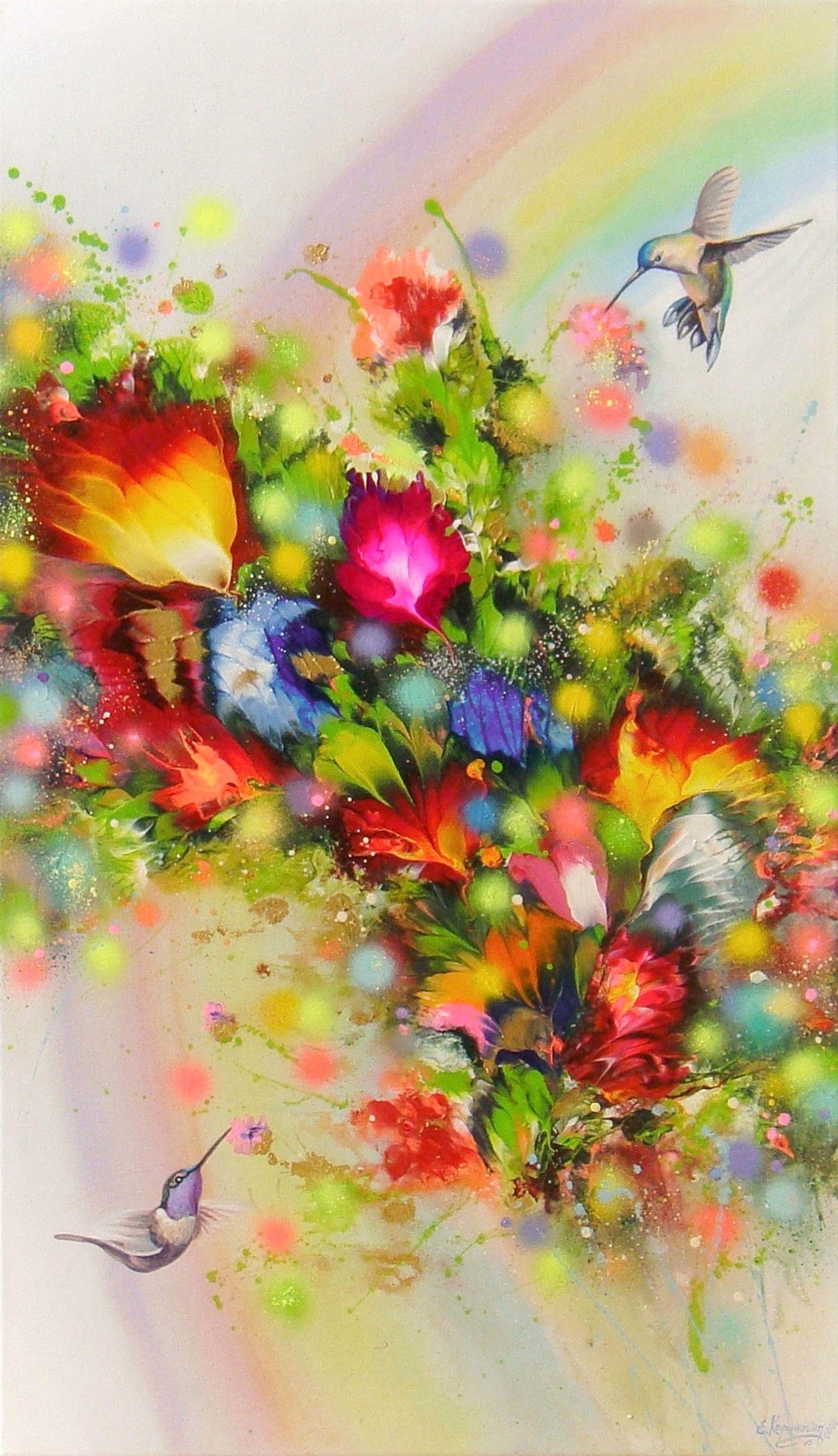 hummingbird painting acrylic