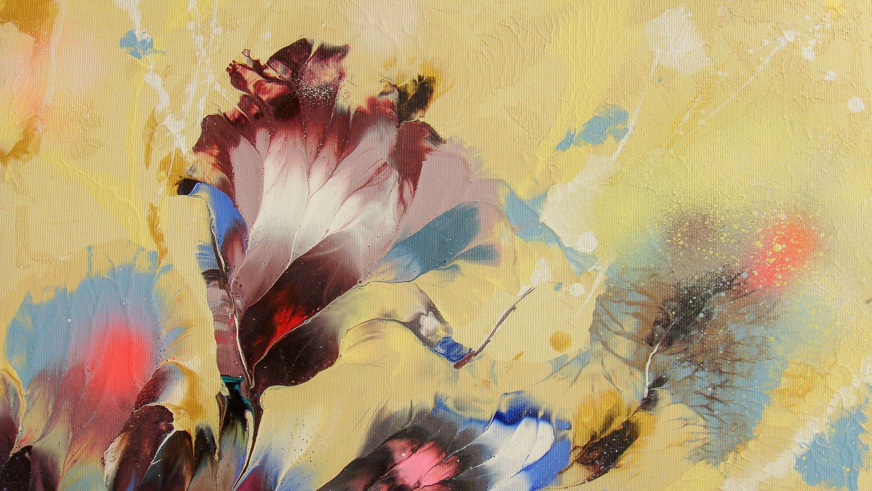 LOVELY SUNNY GARDEN, Pintura, Acrílico sobre lienzo - Painting Abstracto de Irini Karpikioti