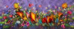 MAGische GLOWING-FLOWERS, Gemälde, Acryl auf Leinwand