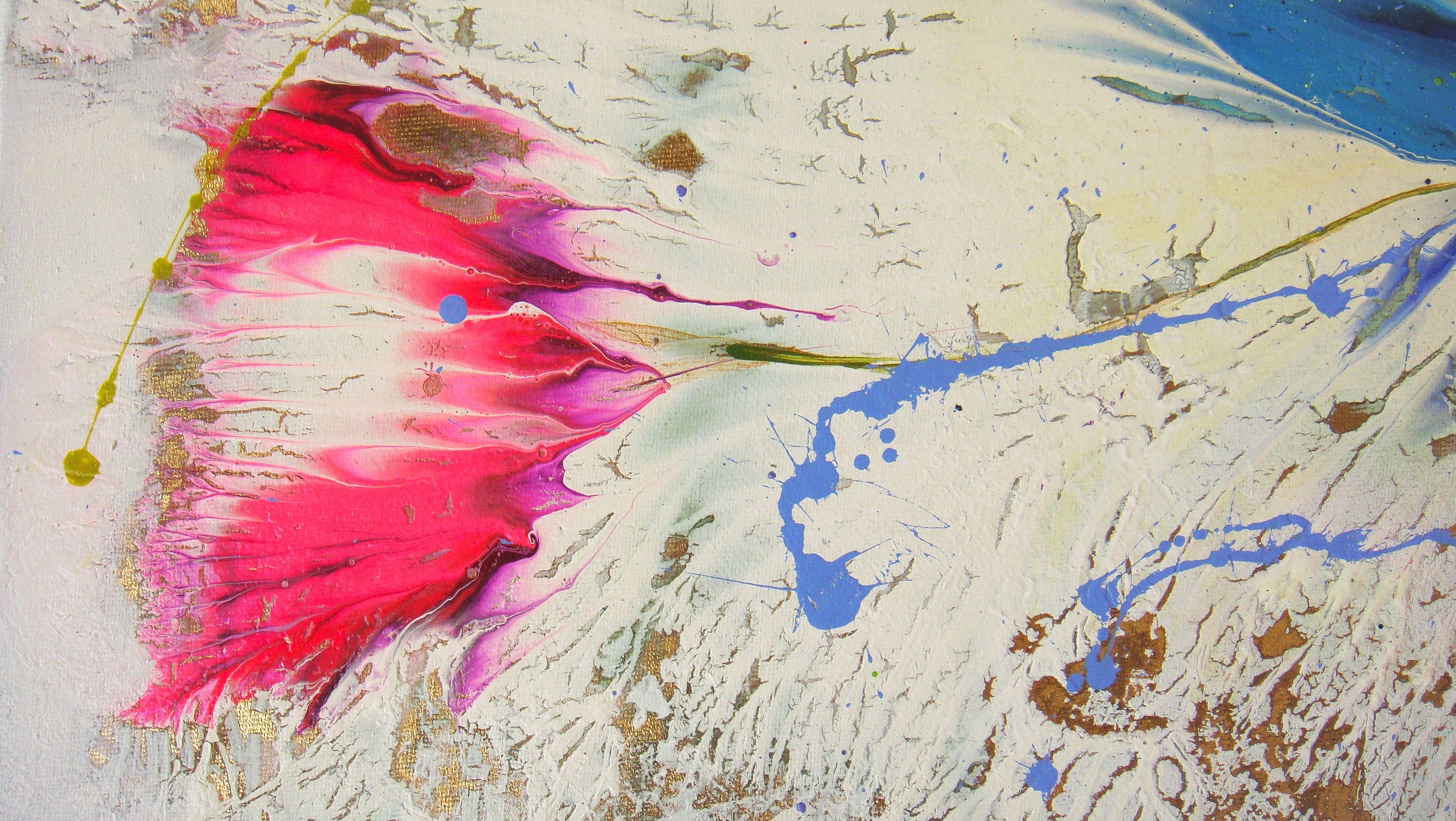 Benvenuto nella mia Galleria e grazie per la tua visita!    In questa vivida espressione del mio mondo interiore, ho unito gli acrilici e il lusso della doratura in una danza astratta. I colori esplodono, simboleggiando il rinnovamento dello spirito