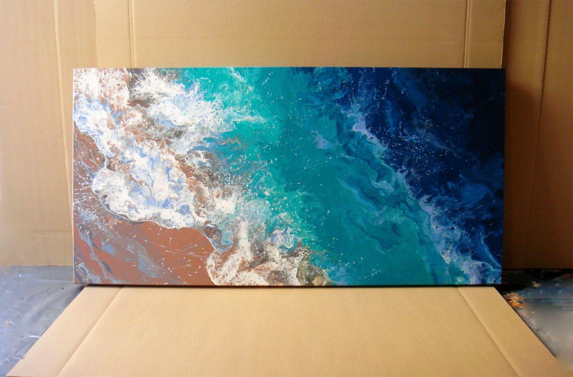 SEASCAPE PAINTING on Canvas  This art piece is an original and a unique creation, one-of-a-kind and is inspired by the sea.     
