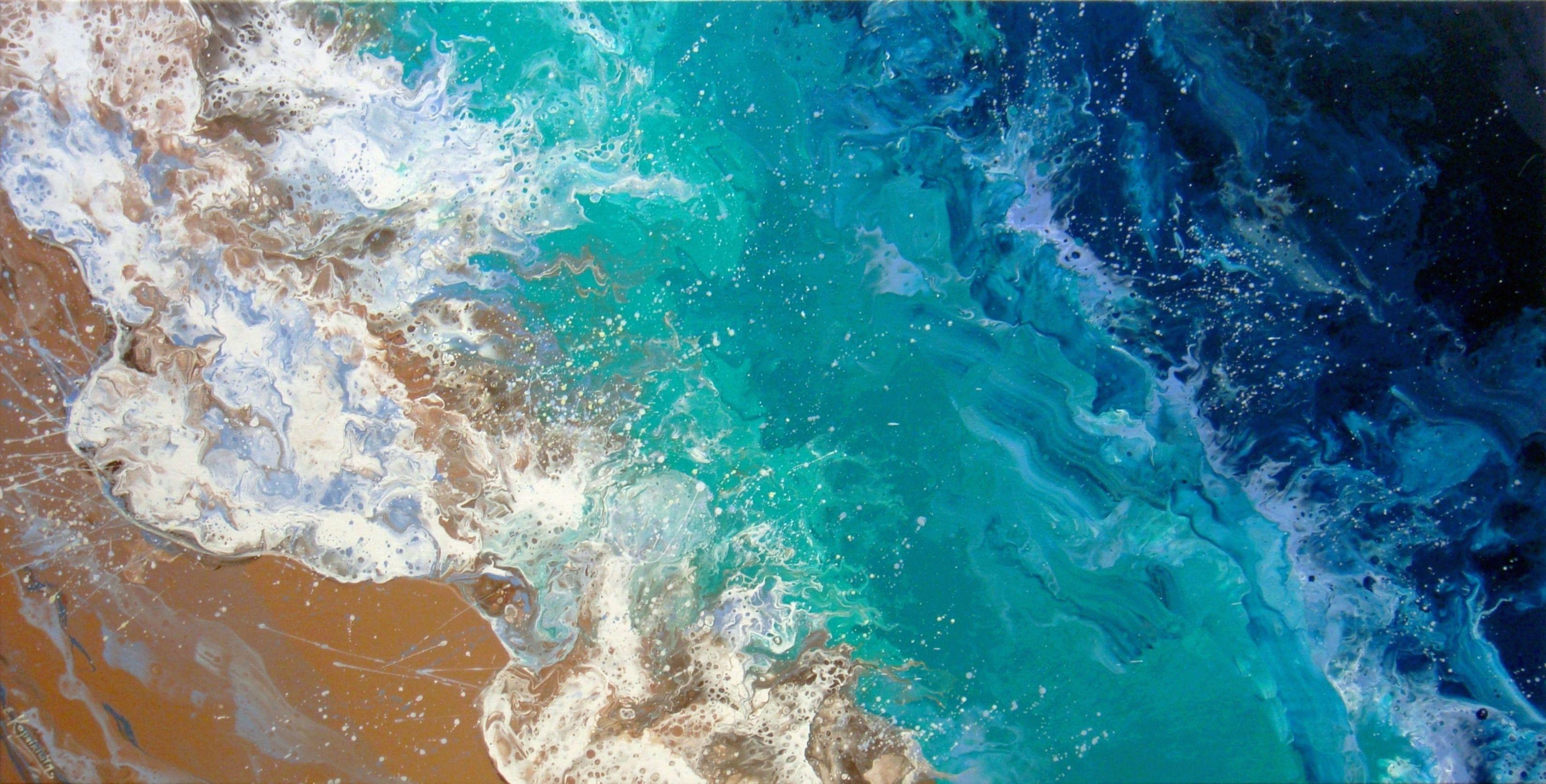 acrylic painting sea waves