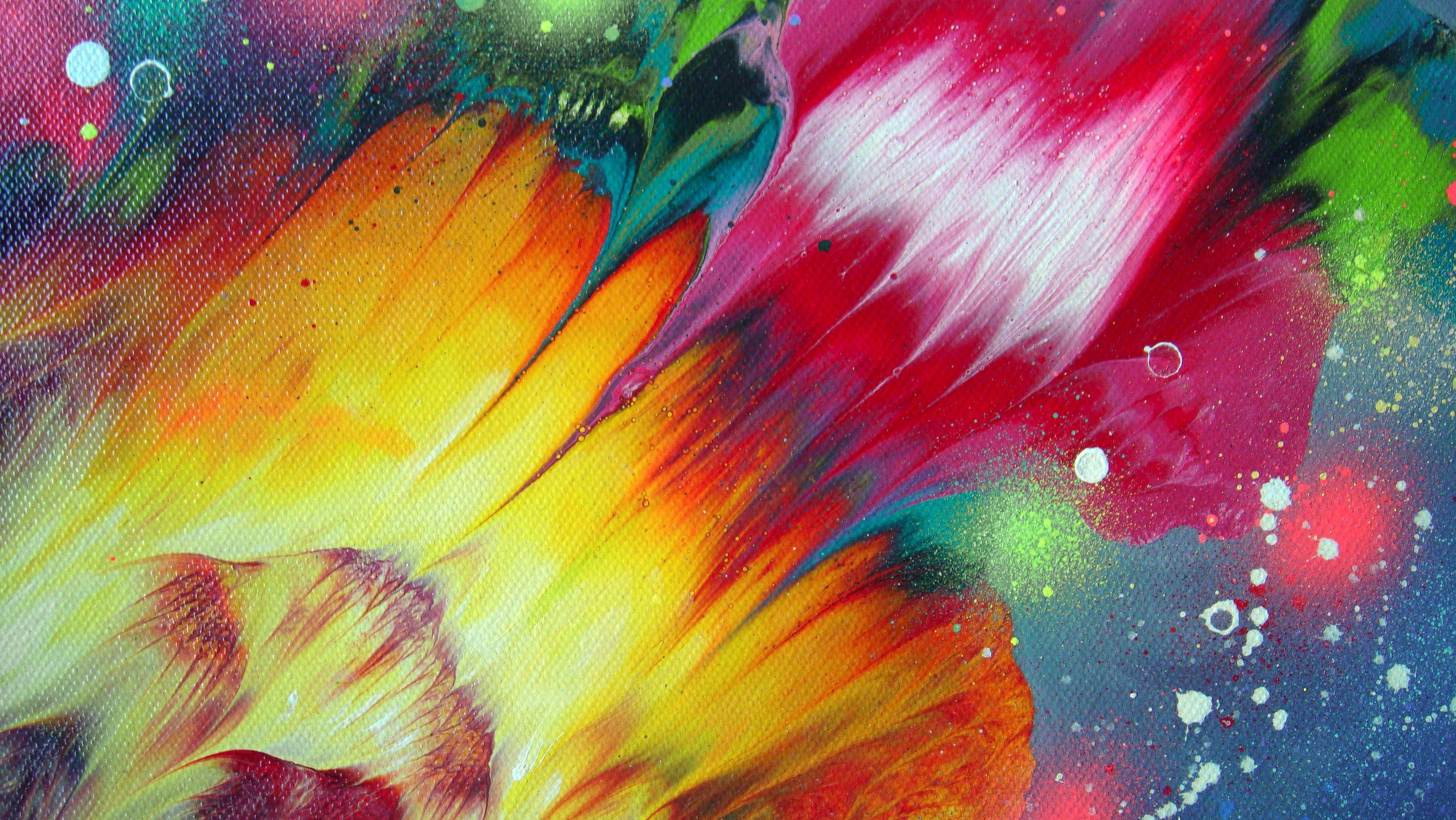 Original hand painted artwork/Abstract Painting on canvas     Vibrant, colourful and expressive original painting,  Inspired by the beauty of nature, flowers and bright colors. The world we live in is made of colour. Colour is what creates beauty,