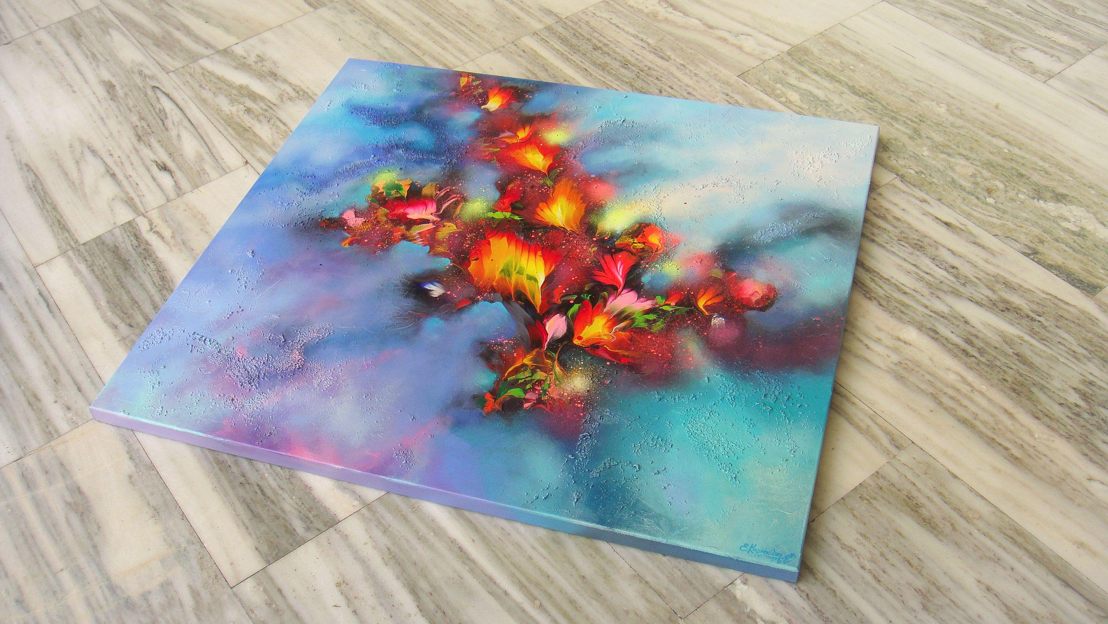 SUEÑOS DE PRIMAVERA, Pintura, Acrílico sobre lienzo - Painting Abstracto de Irini Karpikioti