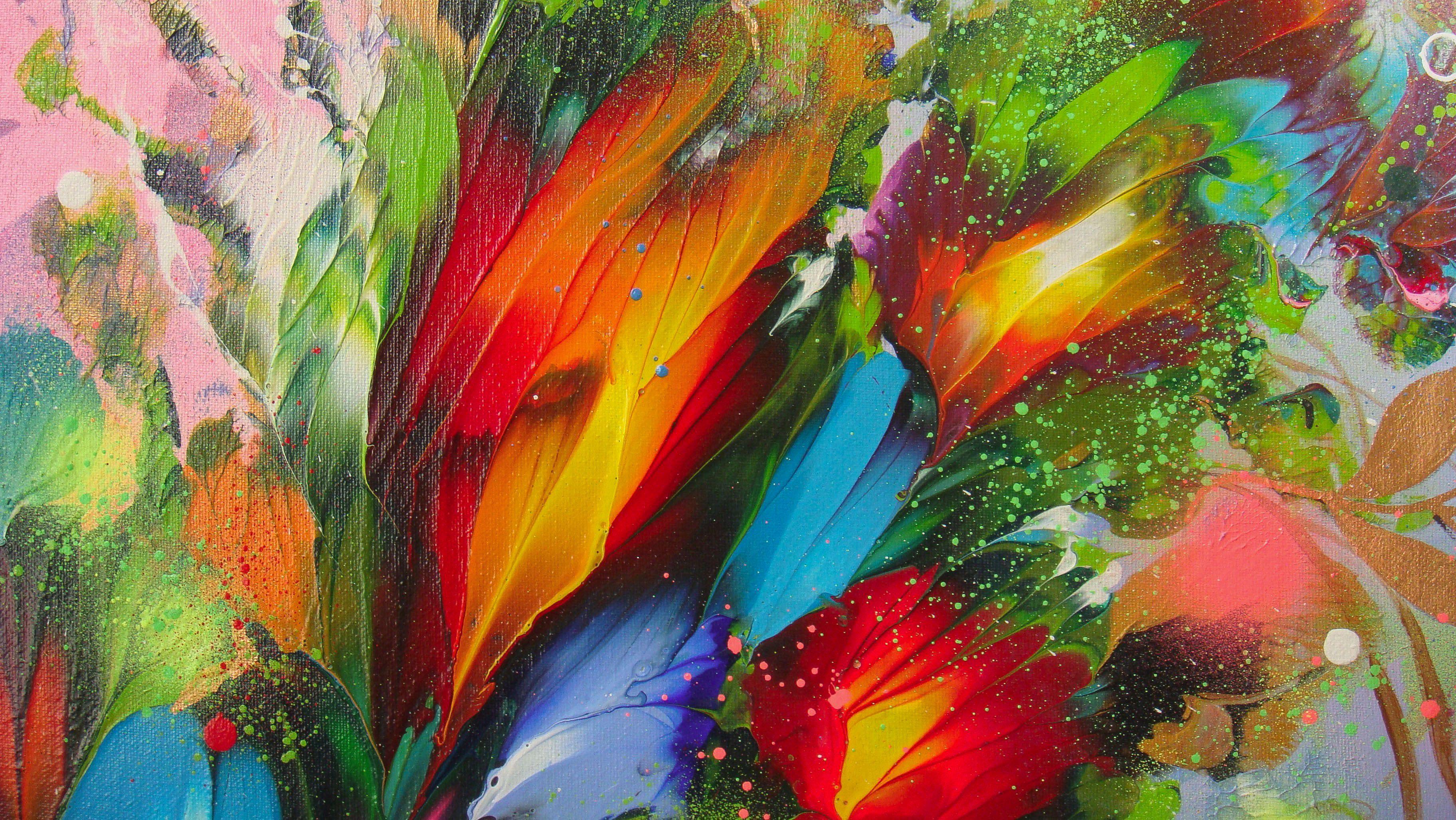 SUMMER FLOWER MELODIES, peinture, acrylique sur toile - Painting de Irini Karpikioti