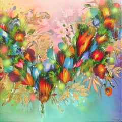 MELODÍAS FLORALES DE VERANO, Pintura, Acrílico sobre lienzo