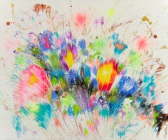 SUNNY FLOWERS 2, Painting, Acrylic on Canvas