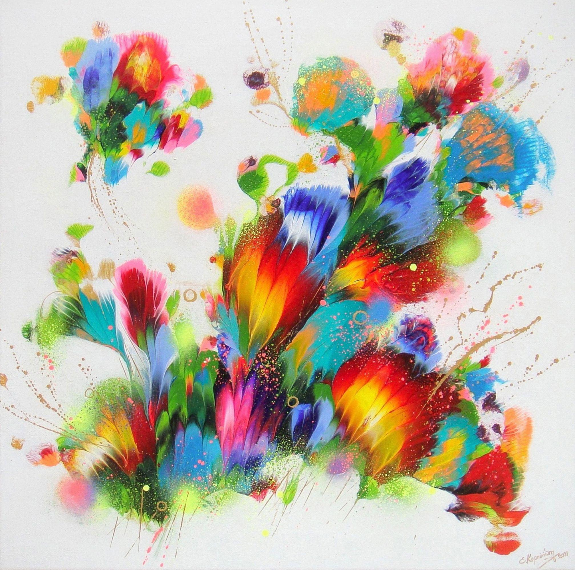 famous abstract flower paintings