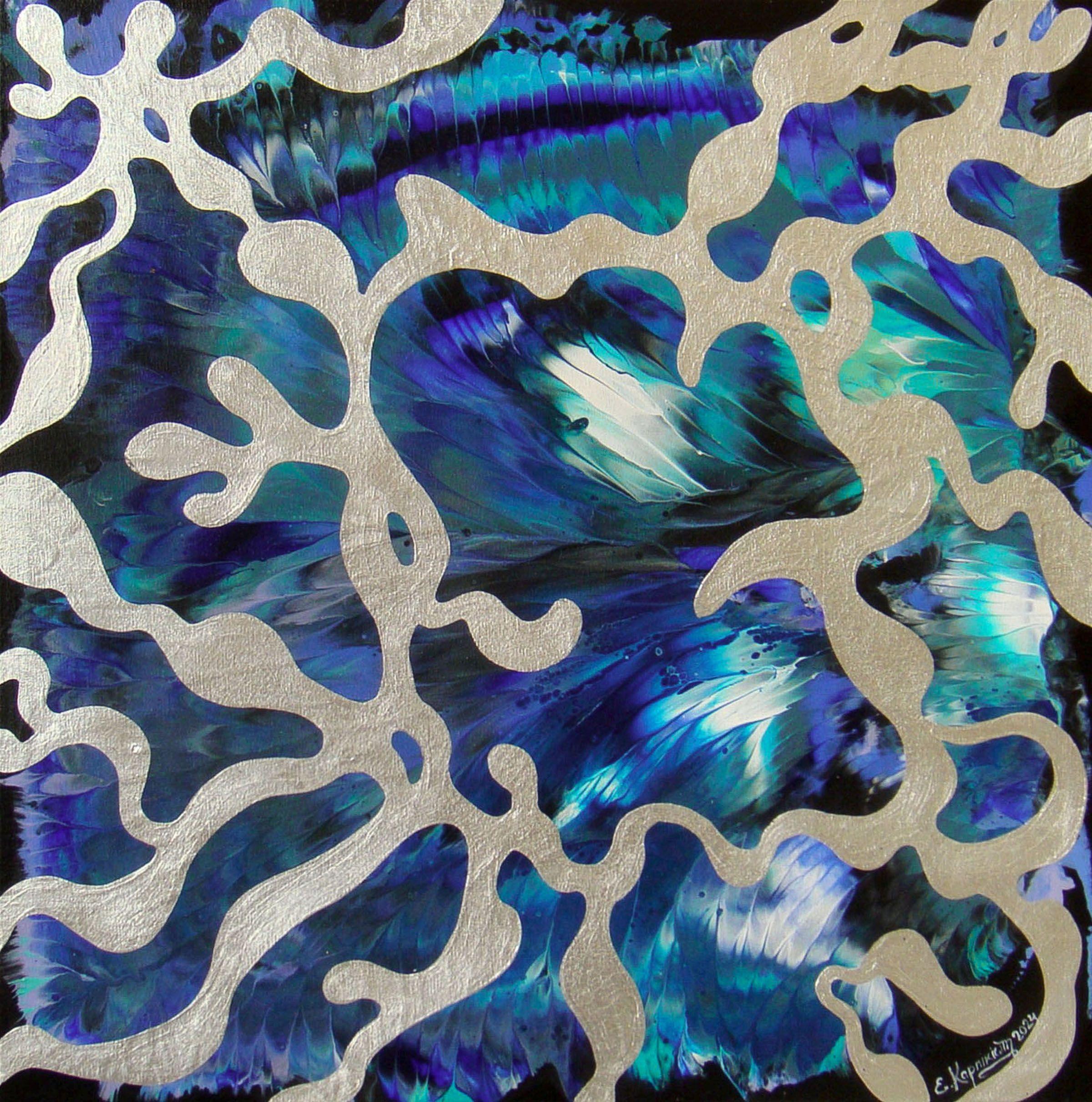 Abstract Painting di Irini Karpikioti - PATTERNI D'INVERNO, Pittura, Acrilico su tela