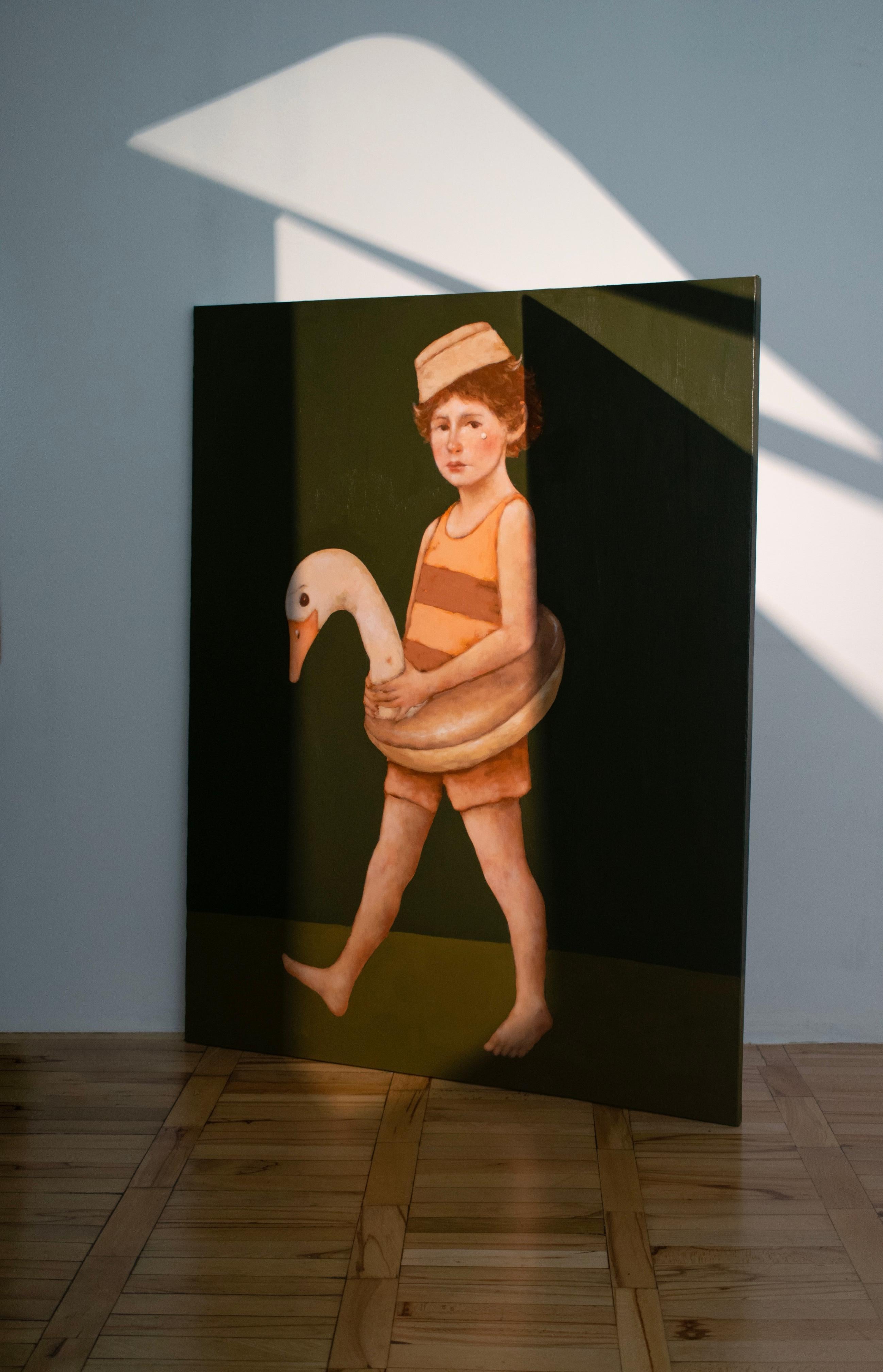 KONTEMPORÄRES KUNSTWERK Figurativ Kinder Öl Irinka Talakhadze NEW Malerei im Angebot 4