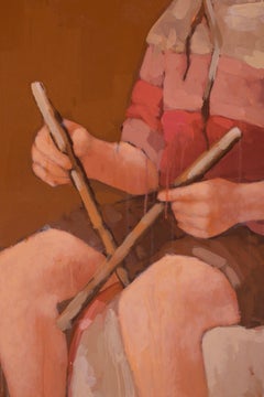 CONTEMPORARY ARTWORK Figurative Earth Colors Irinka Talakhadze NEW Painting