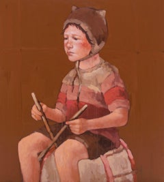 OPERA D'ARTE CONTEMPORANEA Figurativa Colori della Terra Irinka Talakhadze NUOVA Pittura